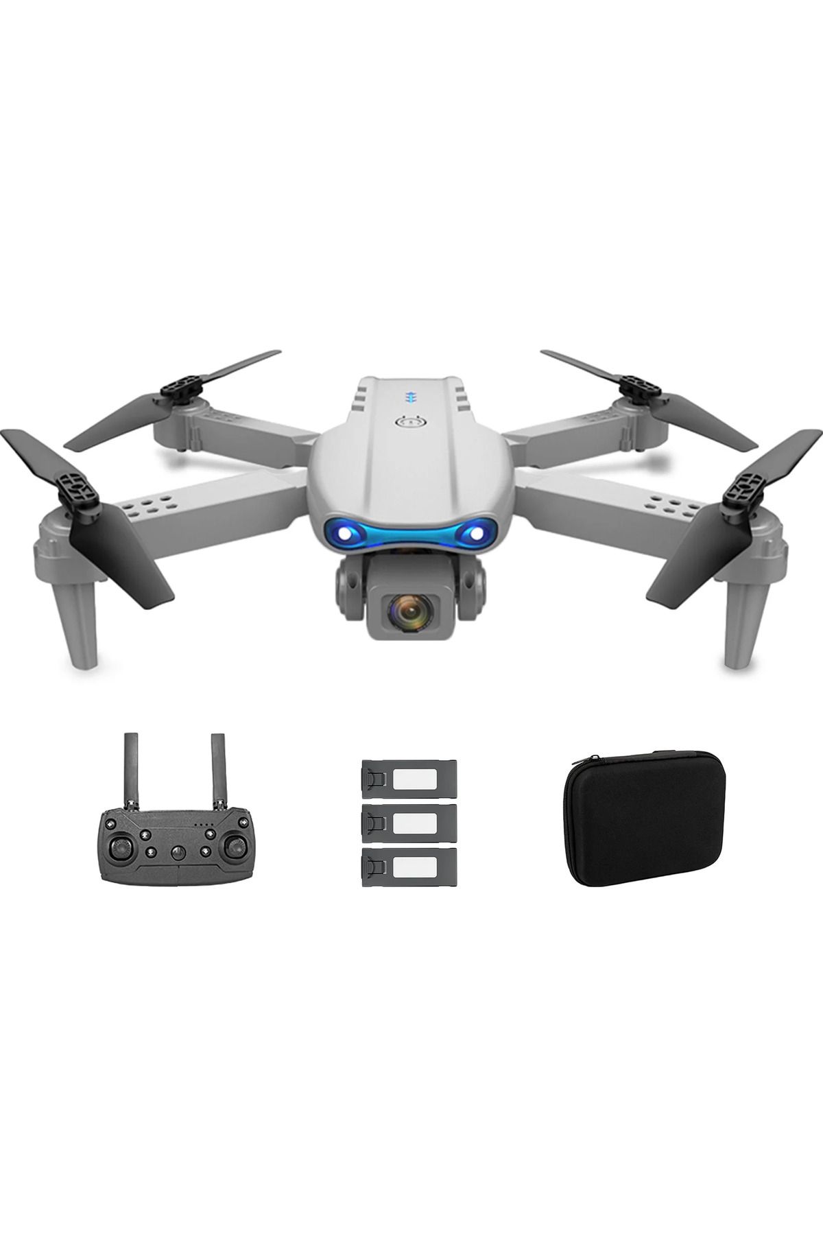 GÜMRÜK BEY E99 Pro Fırçasız Motor HD Kalite Kamera Katlanabilir RC Quadcopter Drone Taşıma Çantası + 2 Batarya