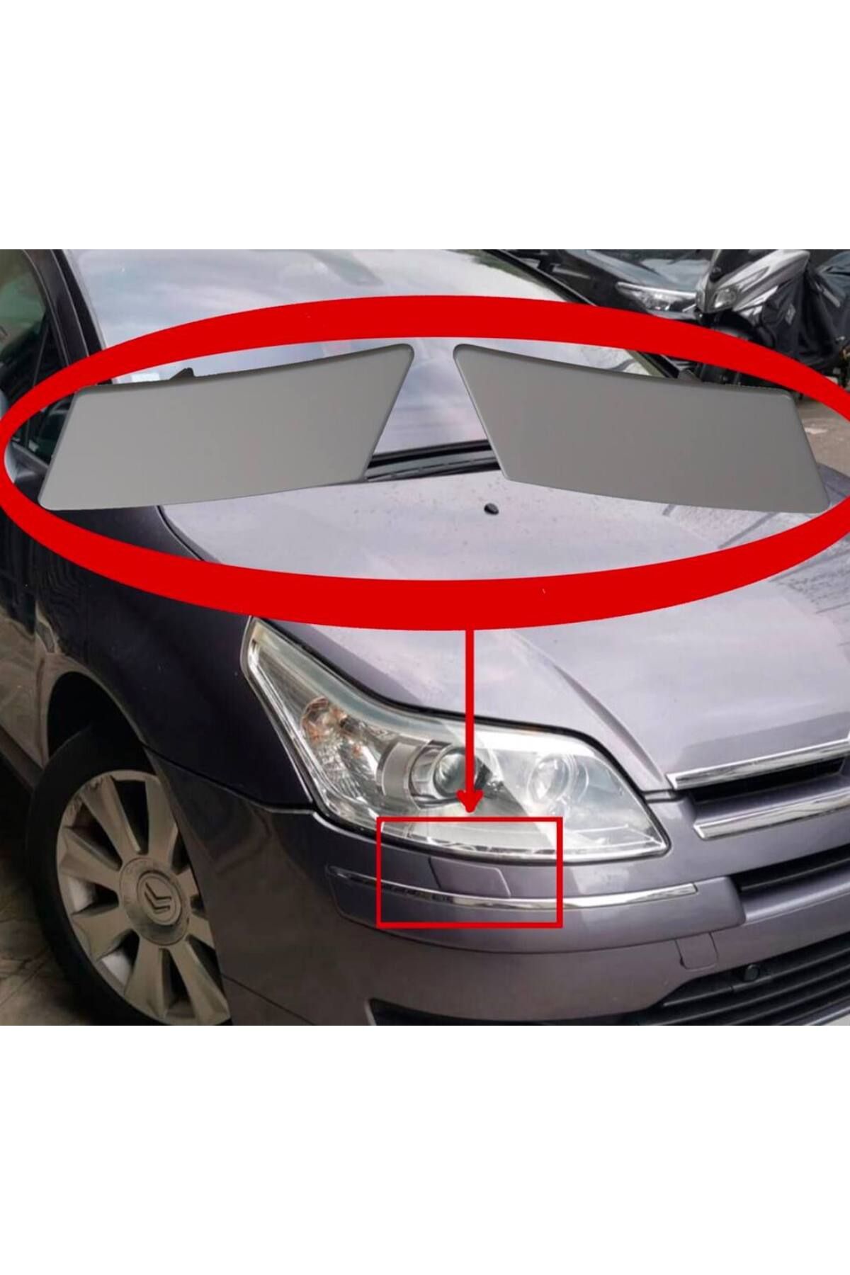 Fabrikasyon Citroen C4 Far Yıkama Kapağı Sağ-Sol Takım