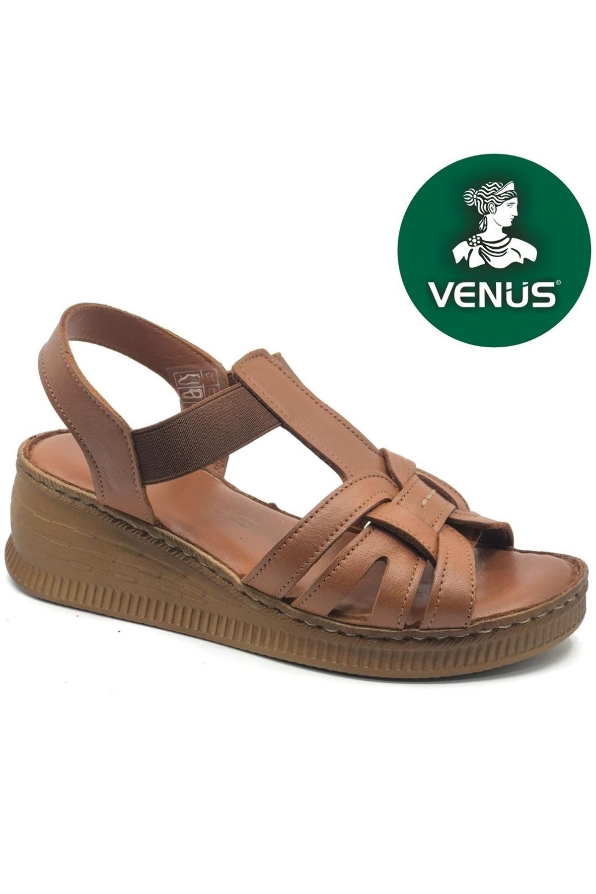 Venüs Tog Hakiki Deri Comfort Ortopedik Kadın Sandalet TABA