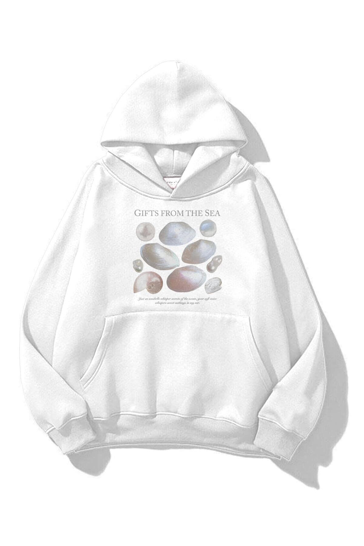 Boi Unisex Gifts From The Sea Sweatshirt Beyaz