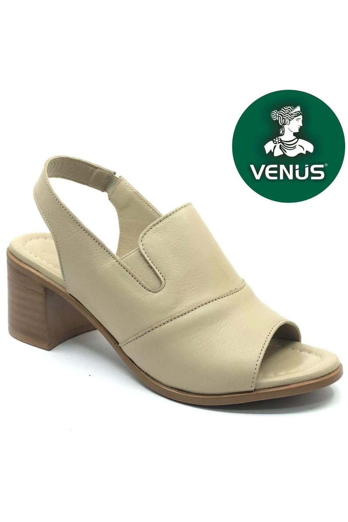 Venüs Ülk Hakiki Deri Comfort Ortopedik Kadın Sandalet BEJ