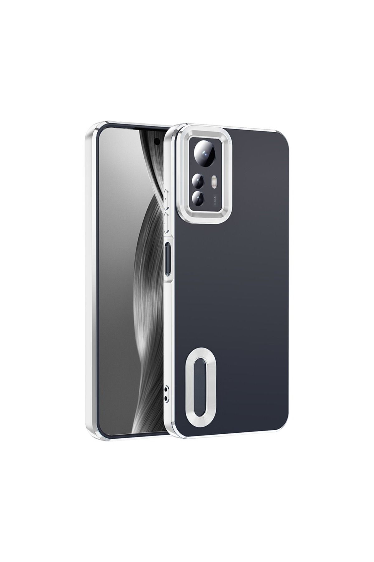 NANOSPACE Xiaomi Redmi Note 12S İle Uyumluı Kılıf Kamera Korumalı Logo Gösteren Omega Kapak