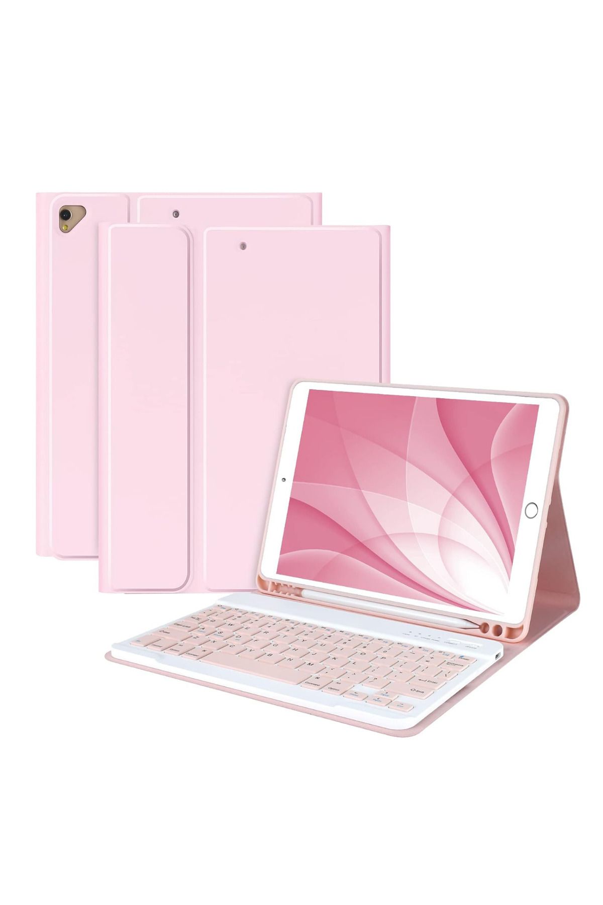 Fuchsia iPad 11. Nesil A16 çipli 2024 2025 Uyumlu Klavyeli Tablet Kılıfı
