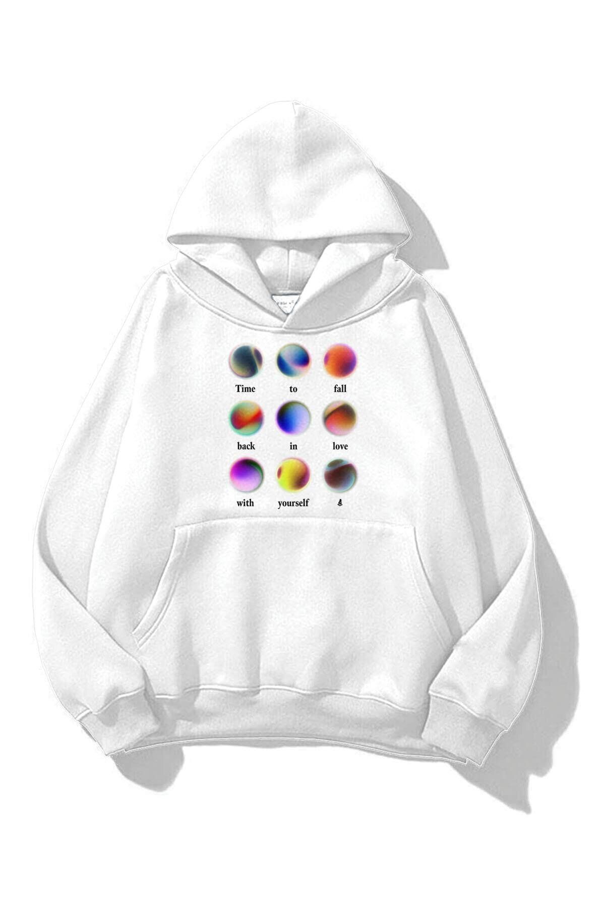 Boi Unisex Love Yourself Sweatshirt Beyaz