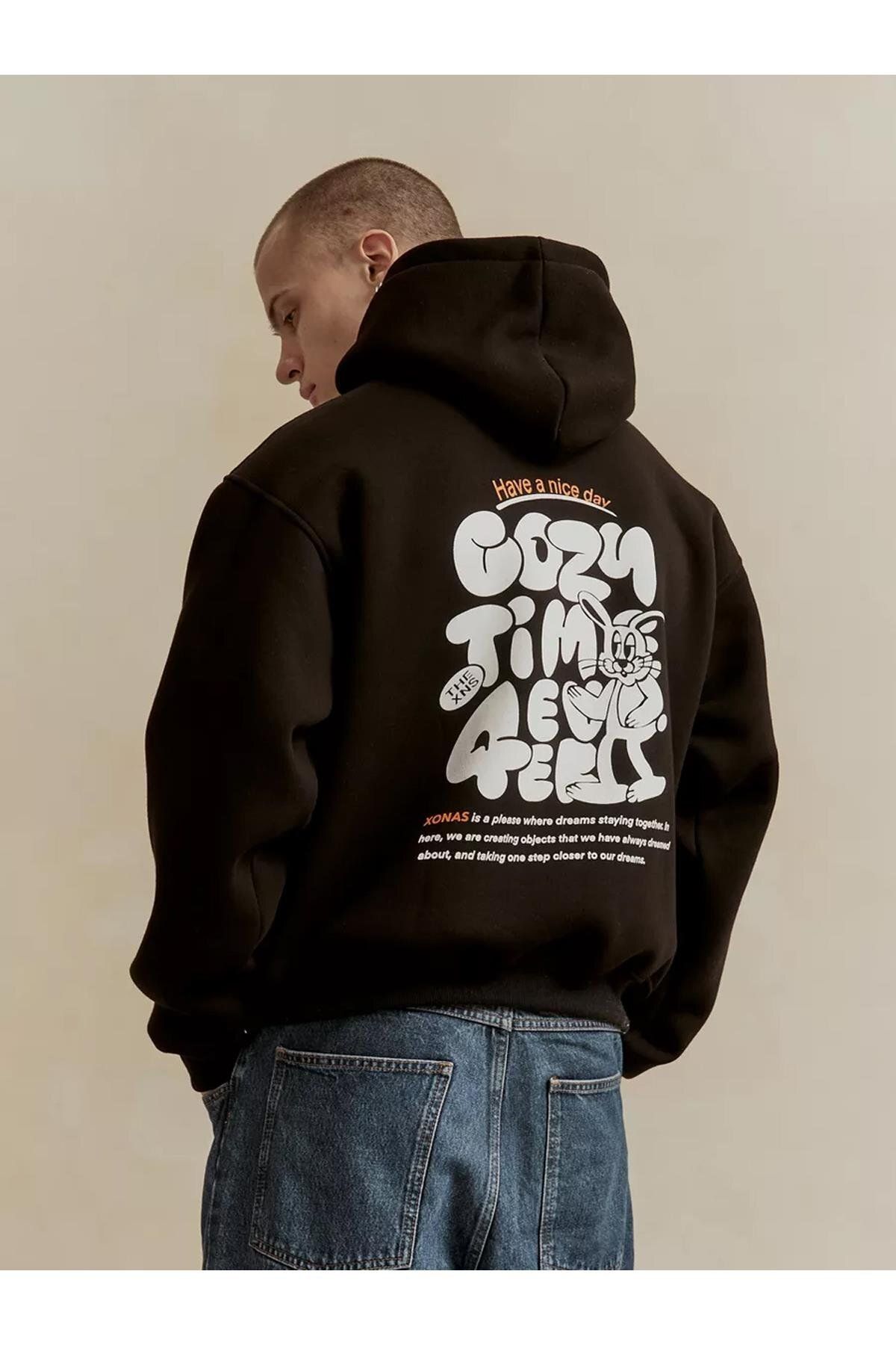 Boi Unisex Cozy Time Sweatshirt Siyah
