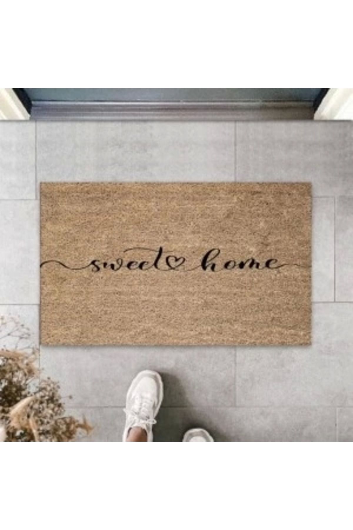 STOREMAX Bej Kapı Önü Paspası Sweet Love Home Desen K-3336