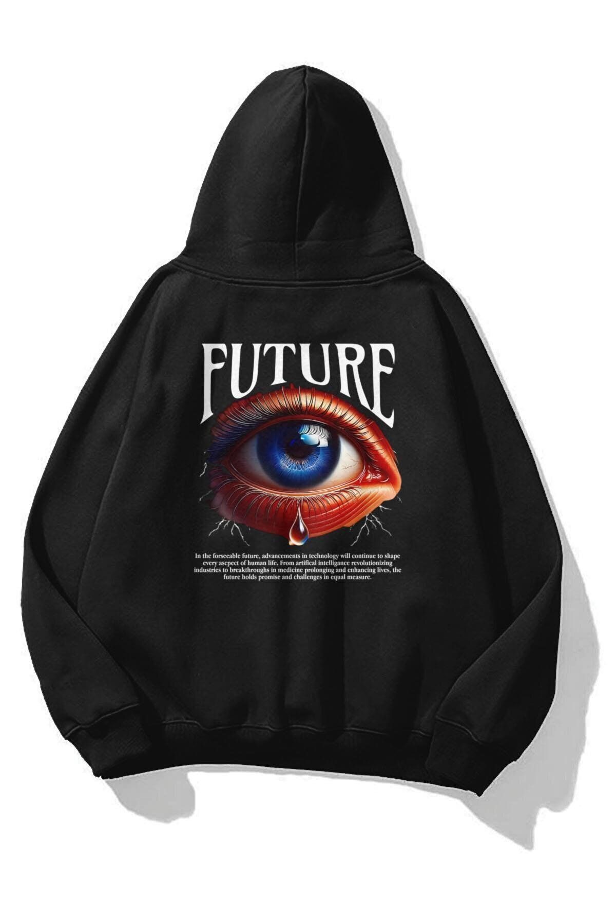 Boi Unisex Future Eye Sweatshirt Siyah