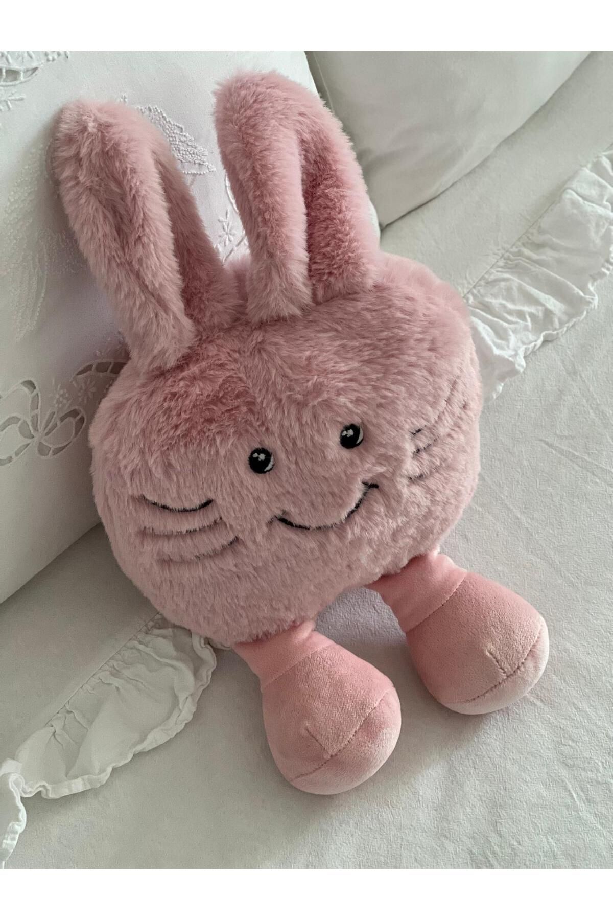 MR.Frenks Çocuk Sevimli Peluş Emoji Yastık Oyun&Uyku Arkadaşı Pembe 35 cm