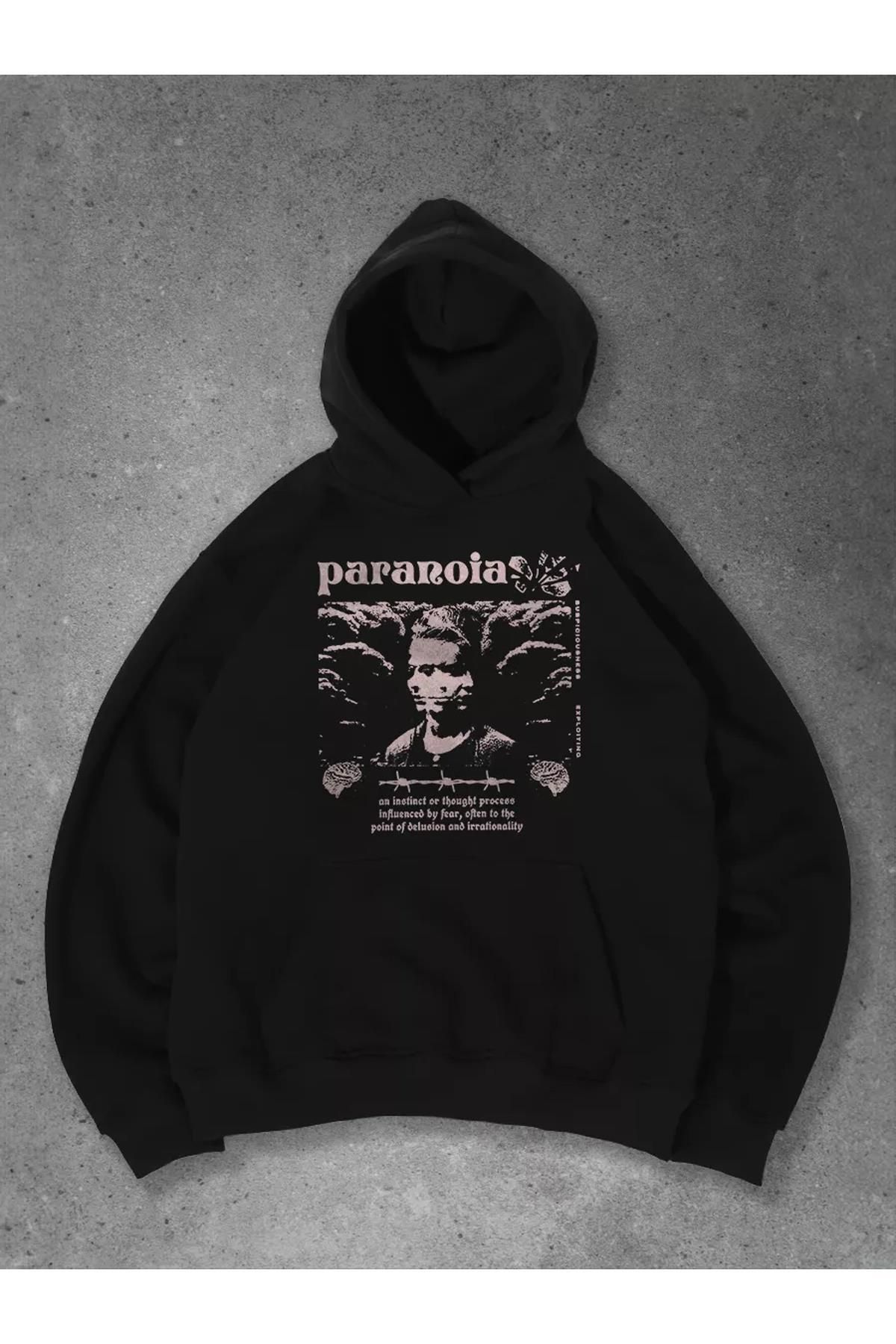 Boi Unisex Paranoia Sweatshirt Siyah