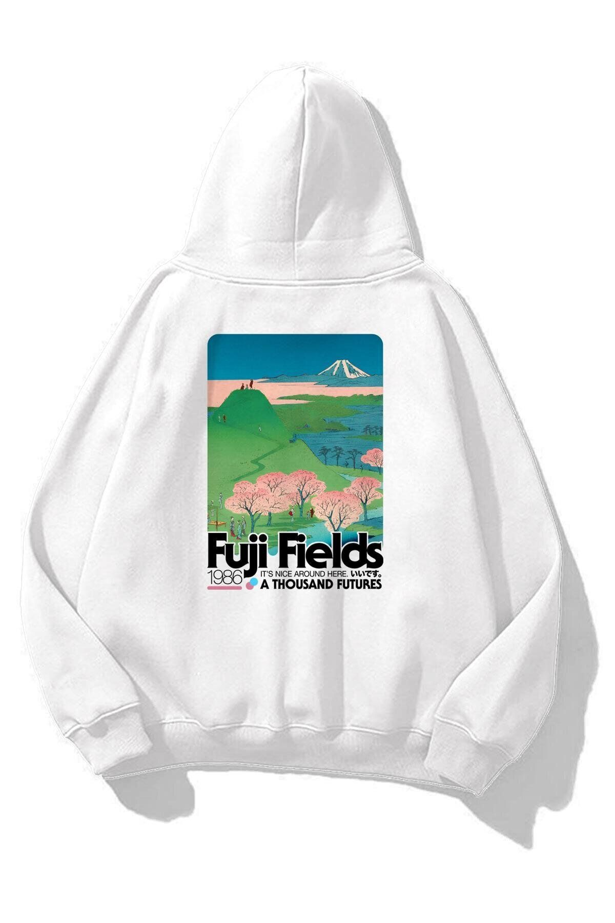 Boi Unisex Fuji Fields Sweatshirt Beyaz