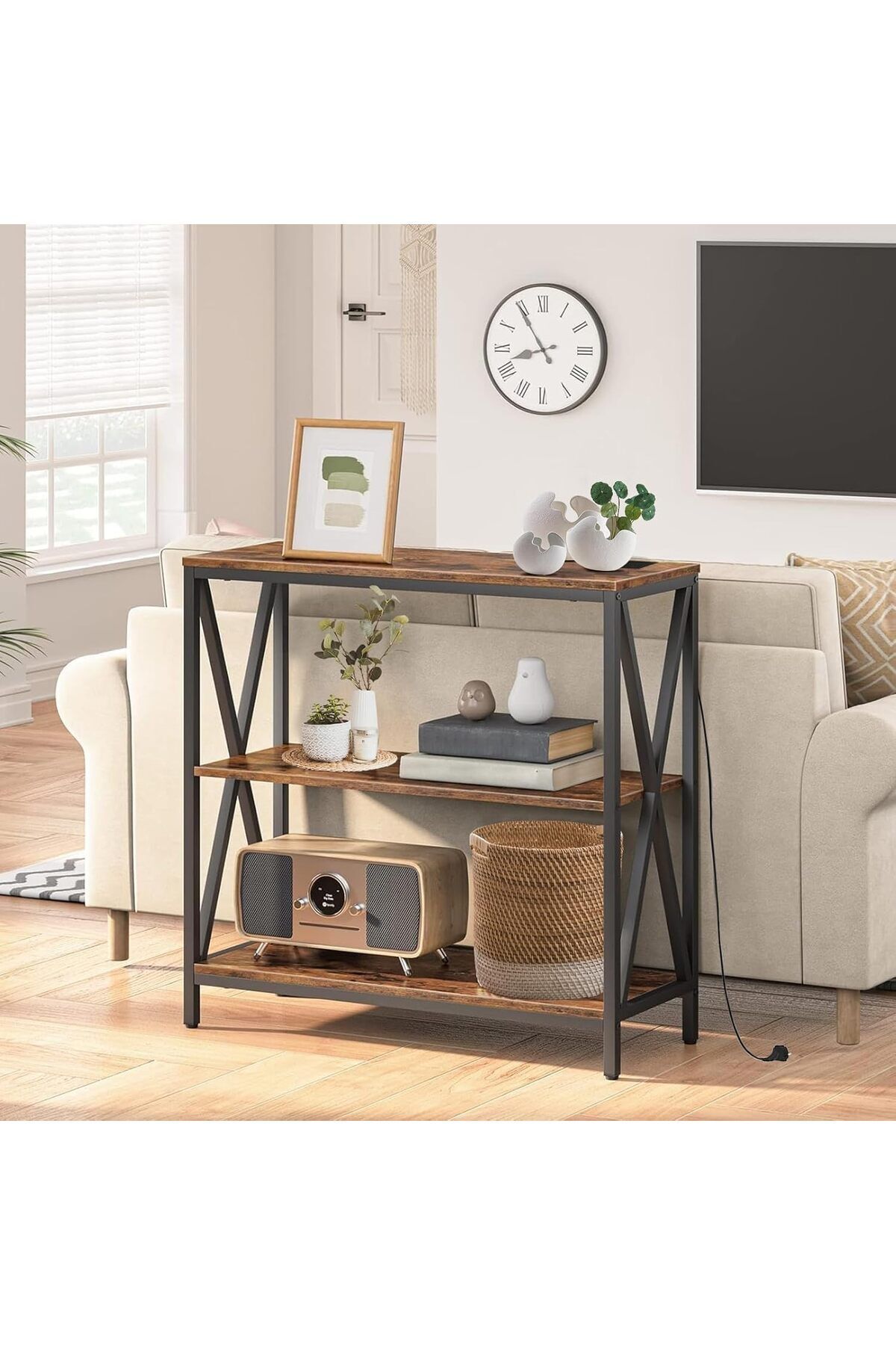 Generic-Wooden console table, modern multipurpose entryway table 3