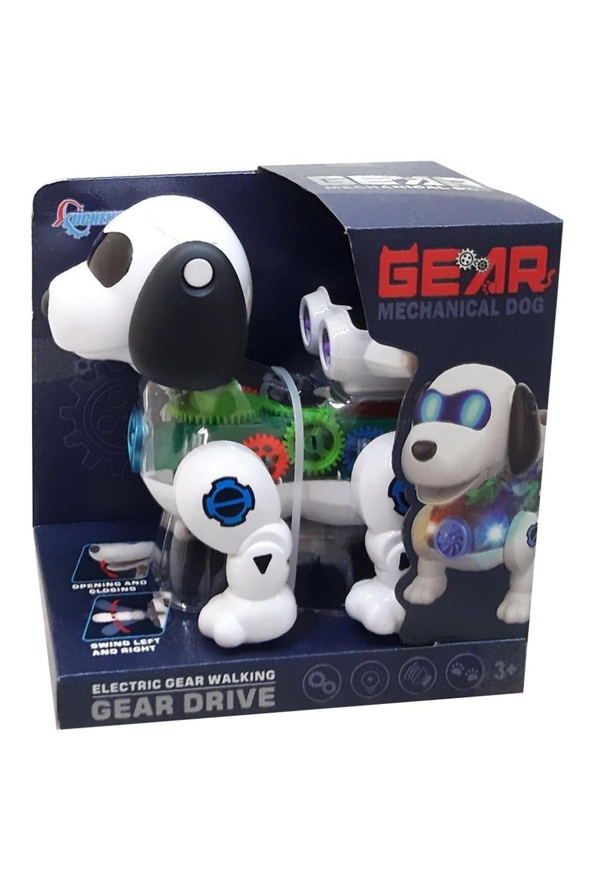 TRUST STORE Işıklı Köpek Robot 20 CM Şeffaf