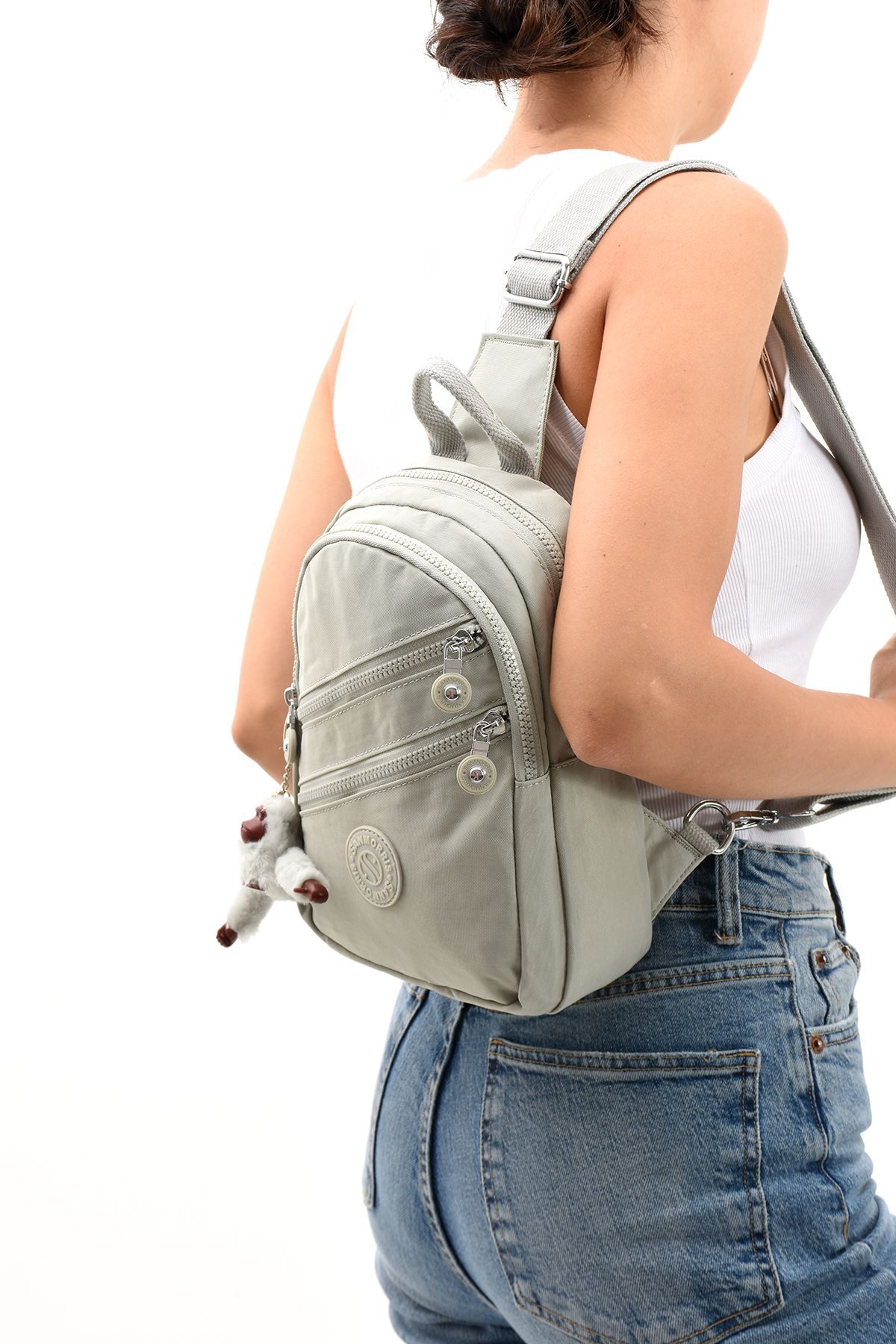 OLDSO Sanmorris Unisex Krinkıl Kumaş Suya Dayanıklı Çok Bölmeli Omuz Çantası Body Bag 3042