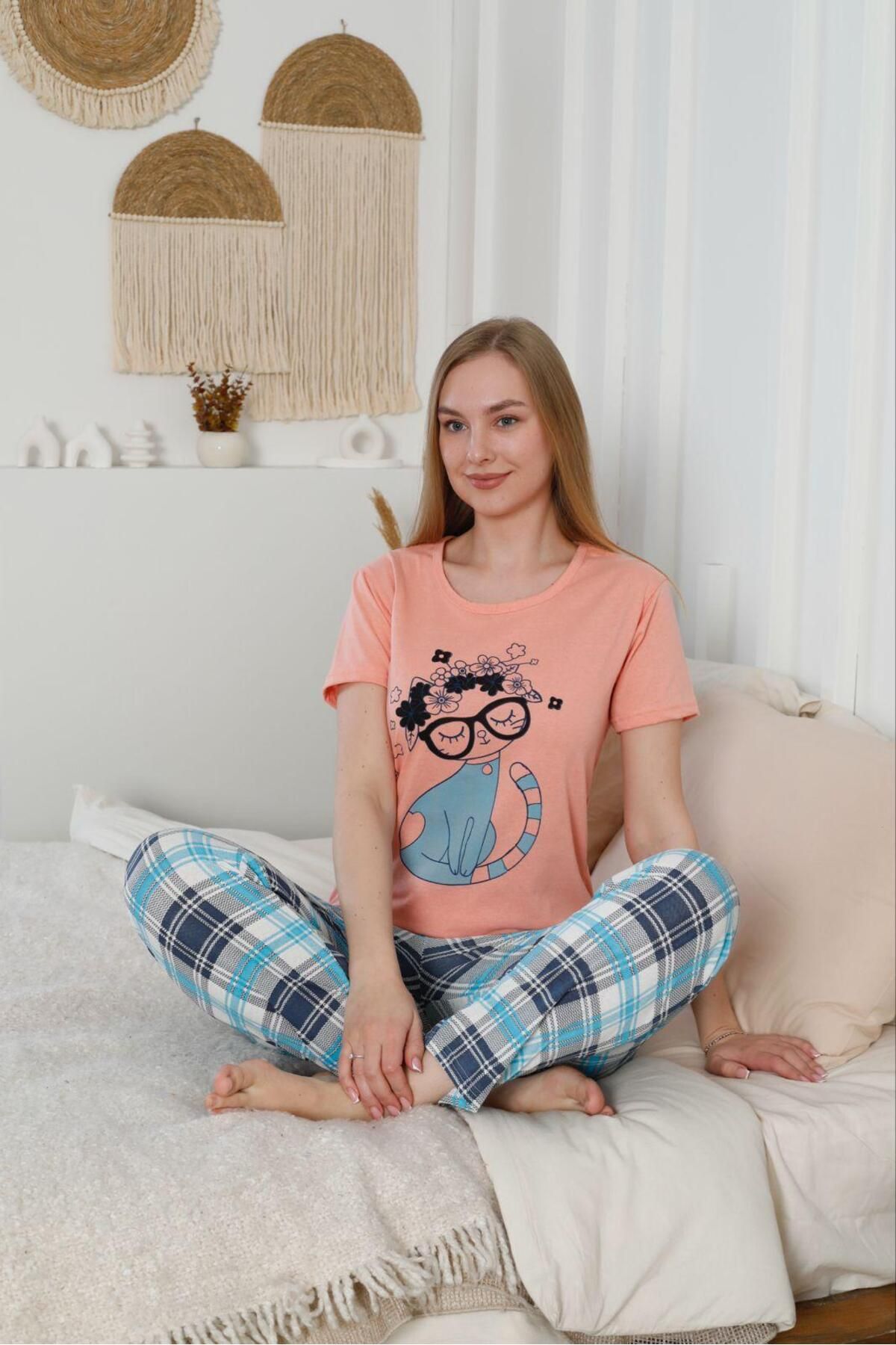 Sebay Giyim Sebay Softtouch Kadın Pijama Takımı Pembe - Kalpler Sby011
