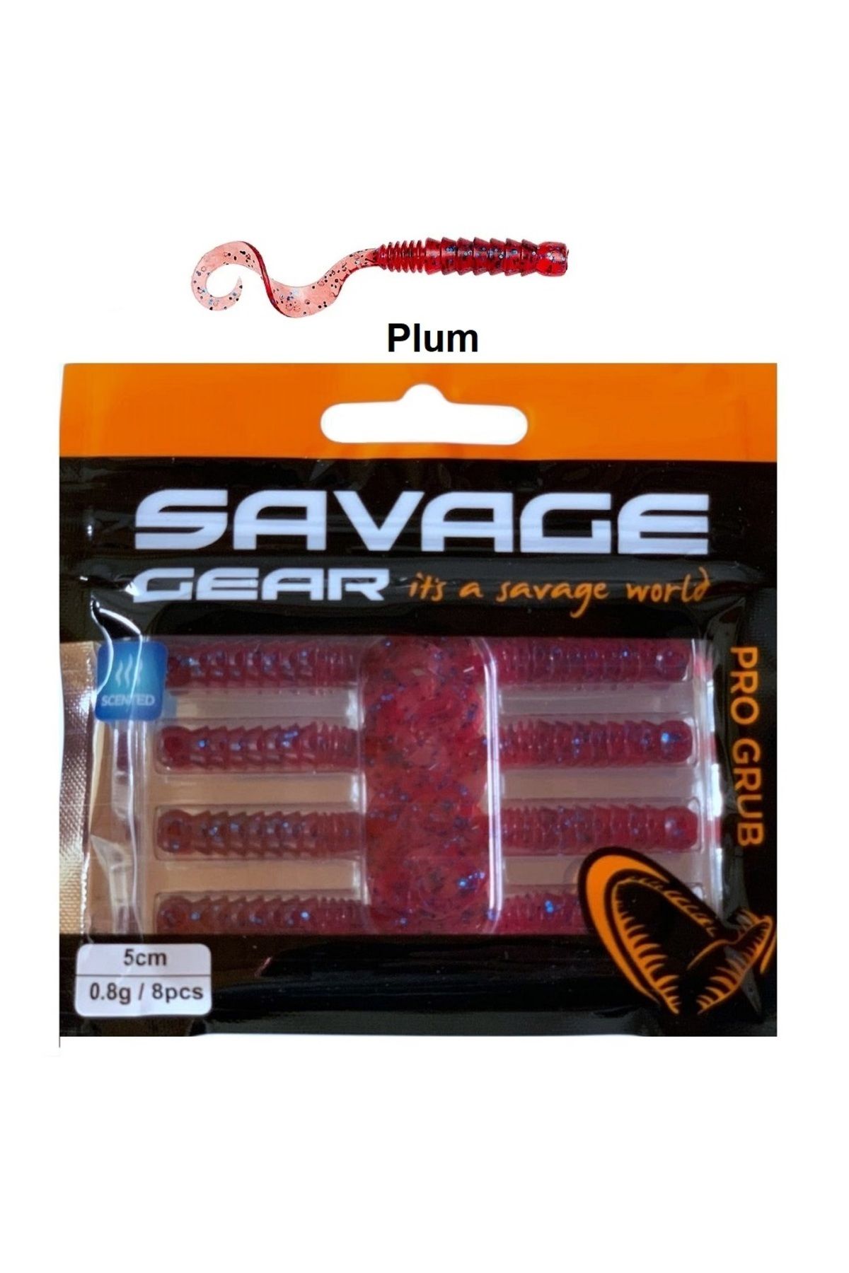 Savage Gear Pro Grub 5cm 0.8gr Lrf Silikon Yem (8'li Paket) İğnesiz Plum