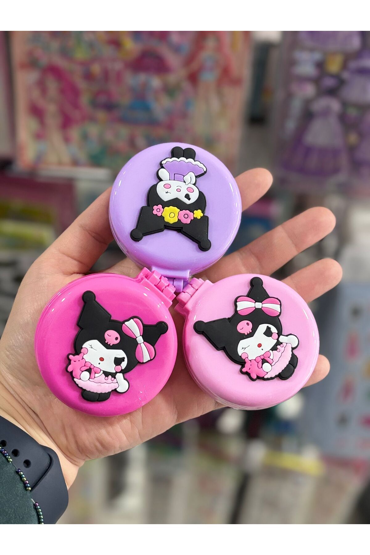 SHOPNEST Kuromi kız çocuk katlanır tarak ayna