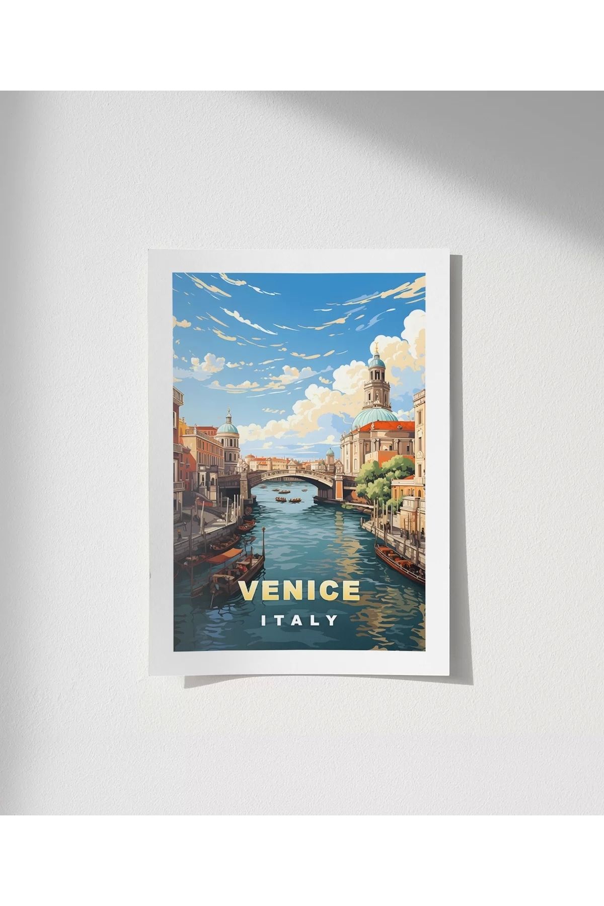 VOGLOO Çerçevesiz Poster Venedik Kanalı Manzarası