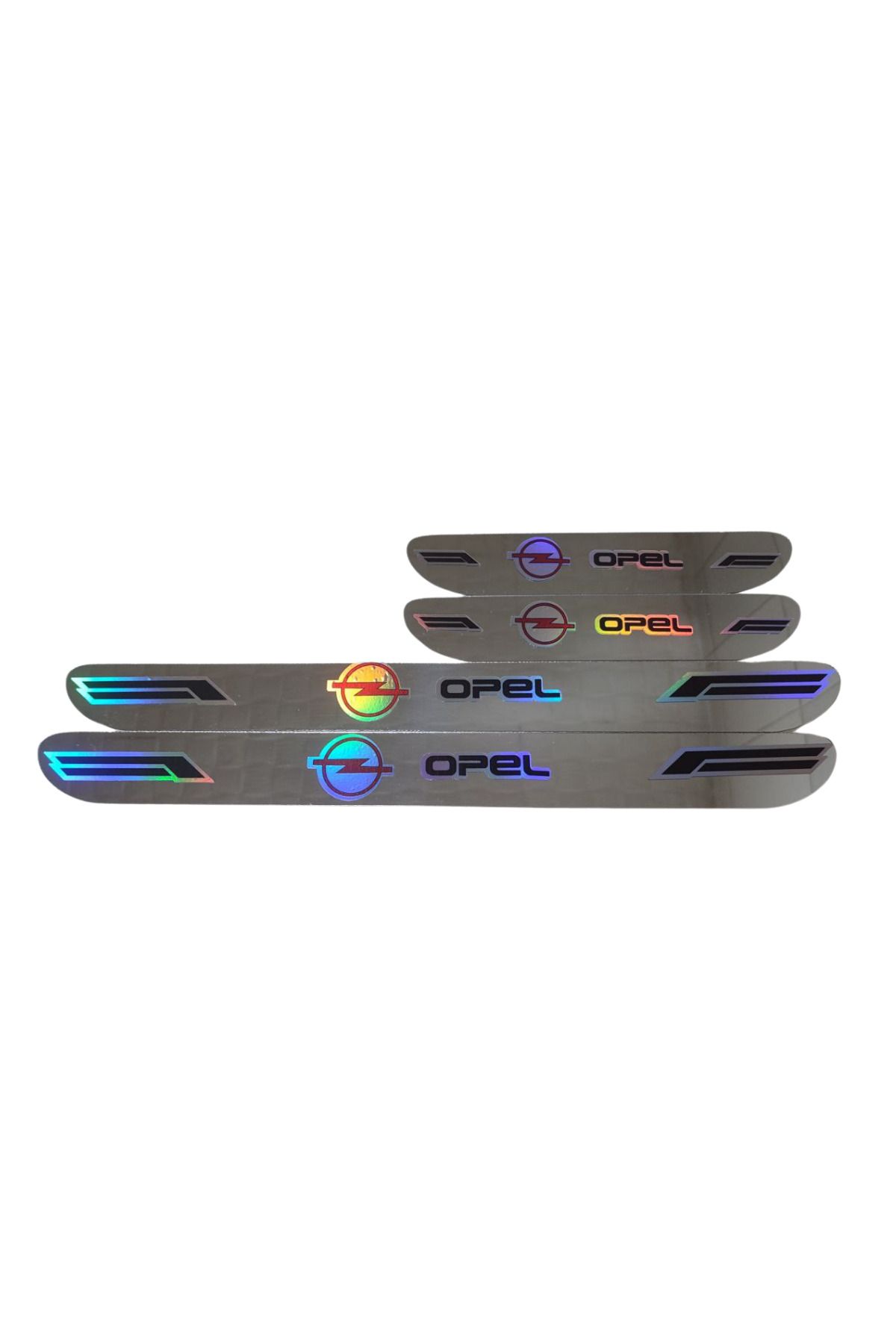 Autowise Opel Hologram Logolu Araca Özel Marka Logolu Aynalı Kapı Eşiği Koruyucu Yapıştırma 4'lü Set