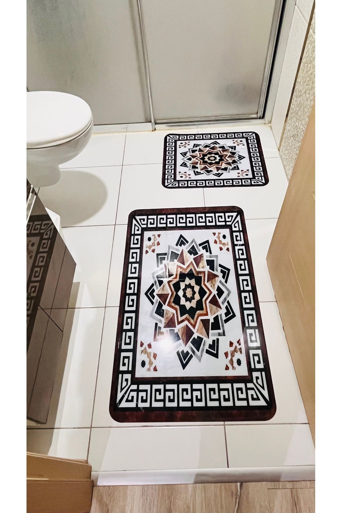 ASİLLVİPZEMİN PVC BANYO PASPAS,PASPAS,ŞIK PASPAS,KAPI ÖNÜ PASPAS (98x58 cm - 58x48 cm)