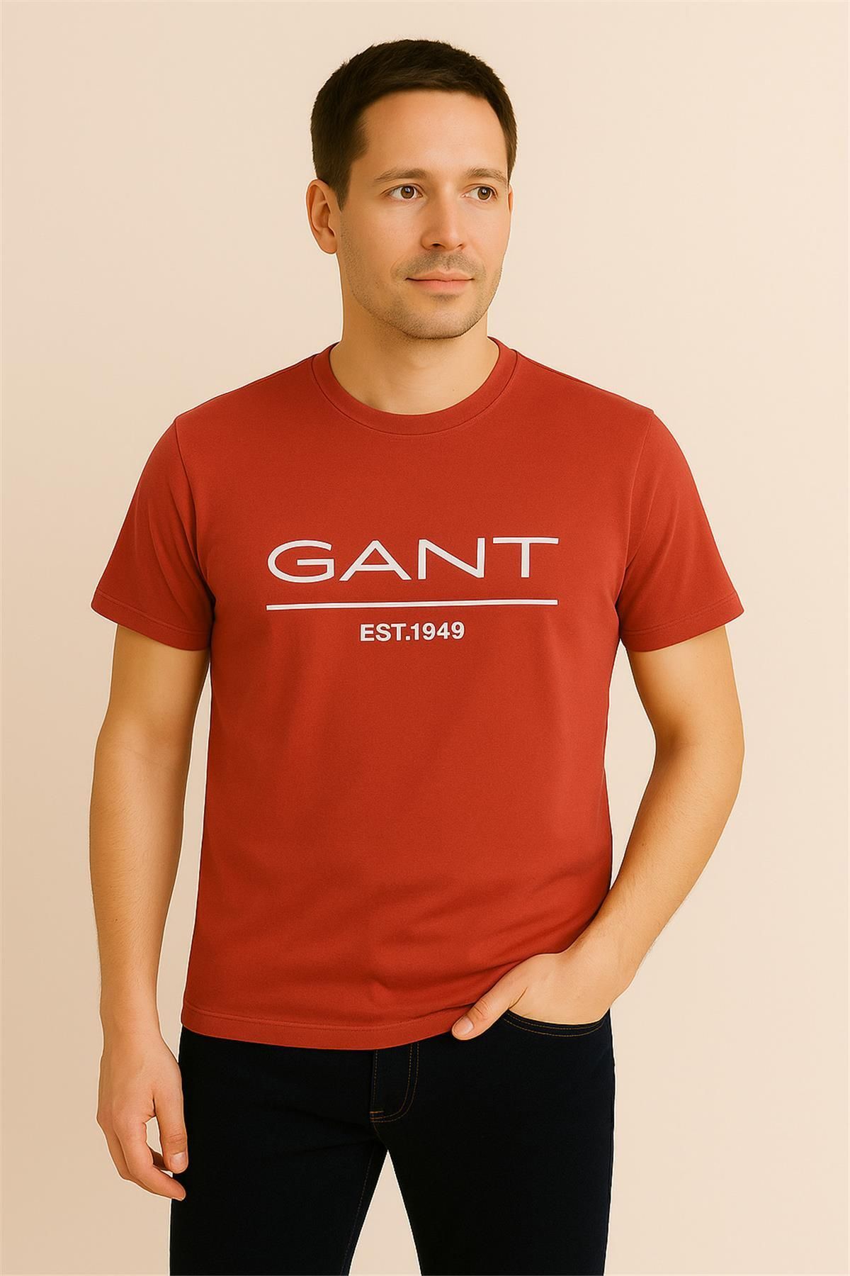 Gantt GANT KIRMIZI BİSİKLET YAKA T-SHIRT – SÜPREME
