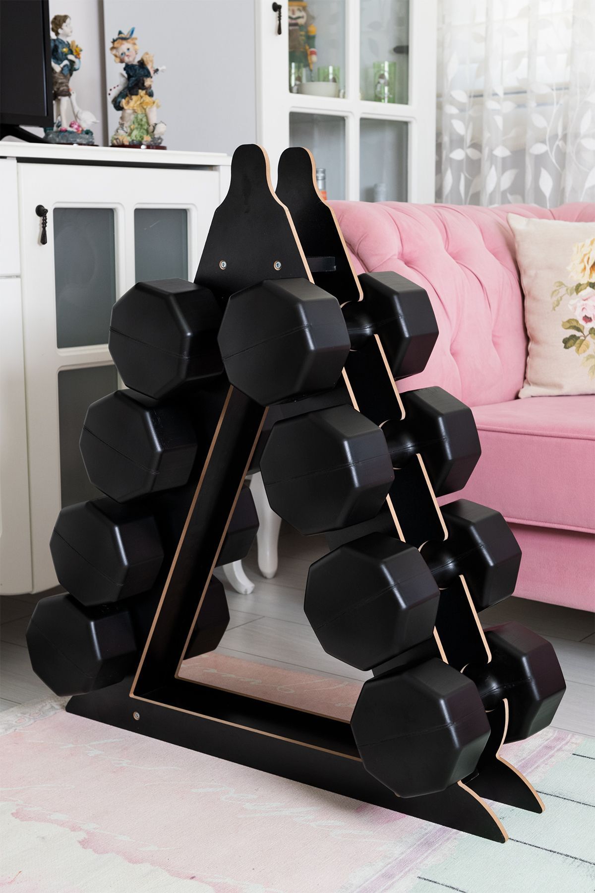 SerenityHaven PS SPOR STANDLI EV TİPİ DAMBIL SETİ ( 3 KG + 6 KG + 8 KG + 10 KG + STAND )
