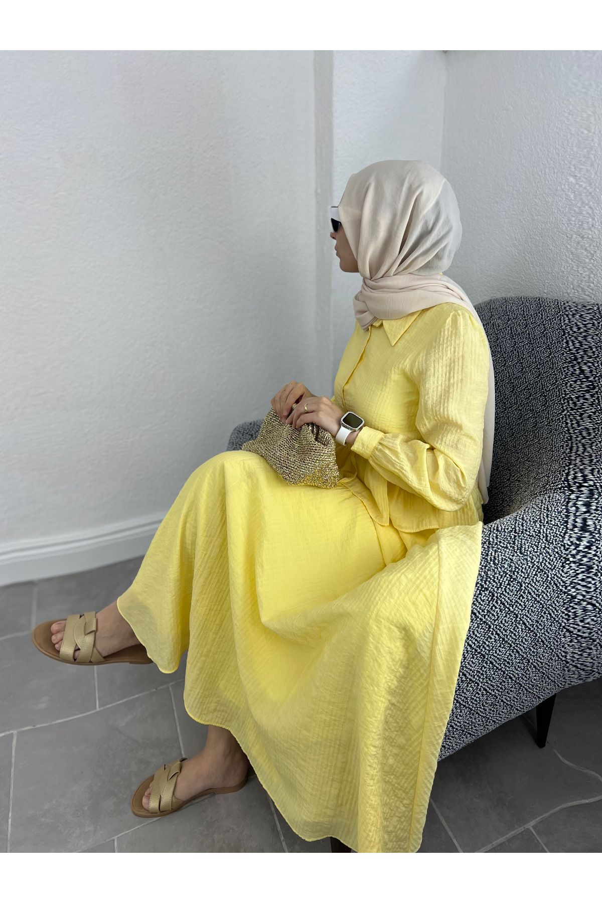 Elifkaracabutik Etekli gofre takım