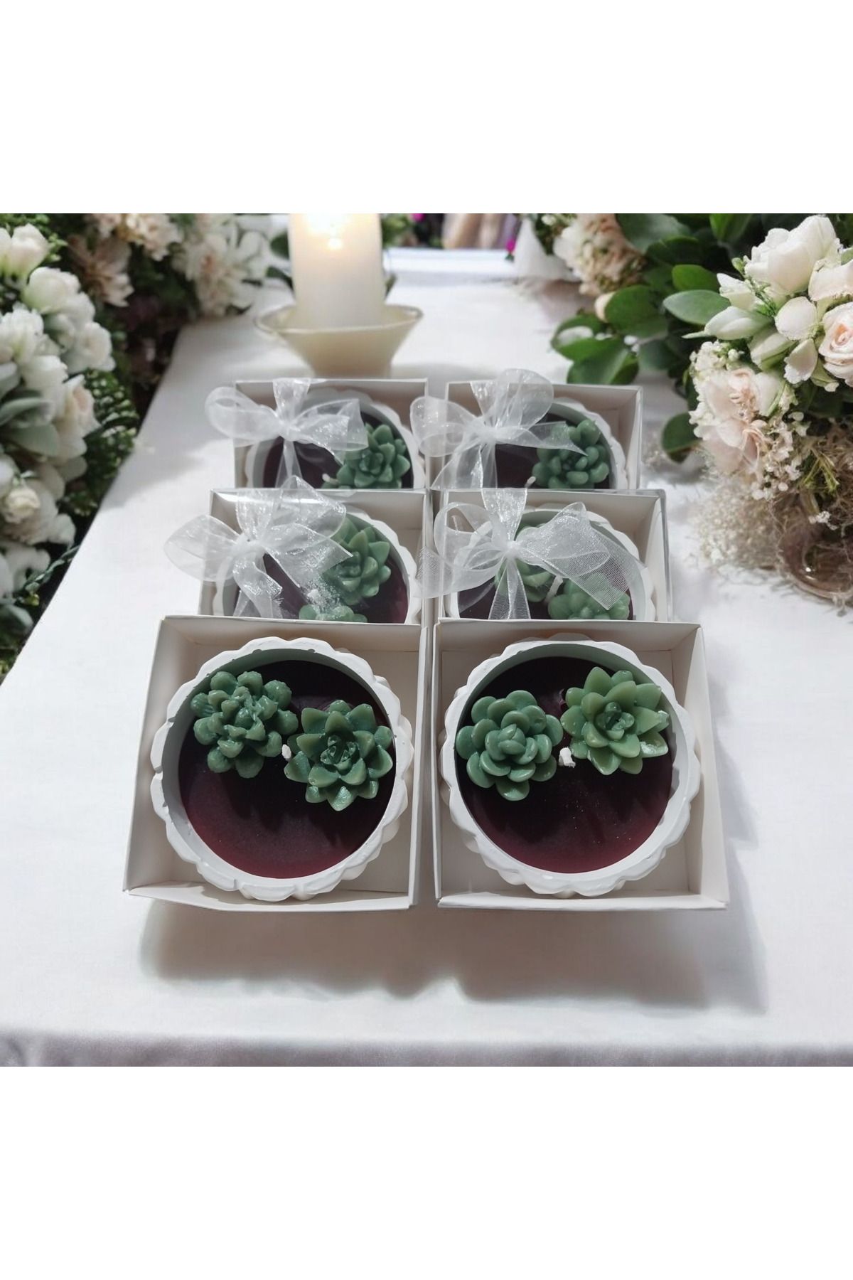 ddecco Nikah nişan hediyelik 10 adet sukulent mum düğün ve nişan organizasyonları