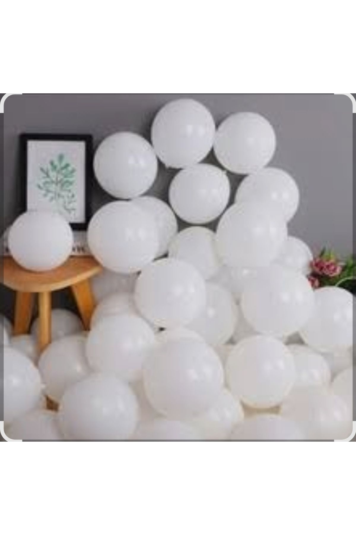 B&K süs ve tasarım 25 adet beyaz pastel balon