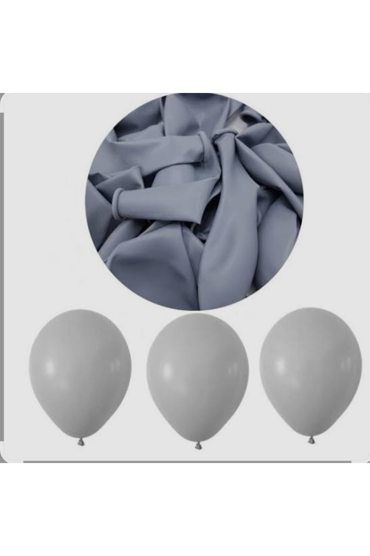 B&K süs ve tasarım 25 adet gri pastel balon