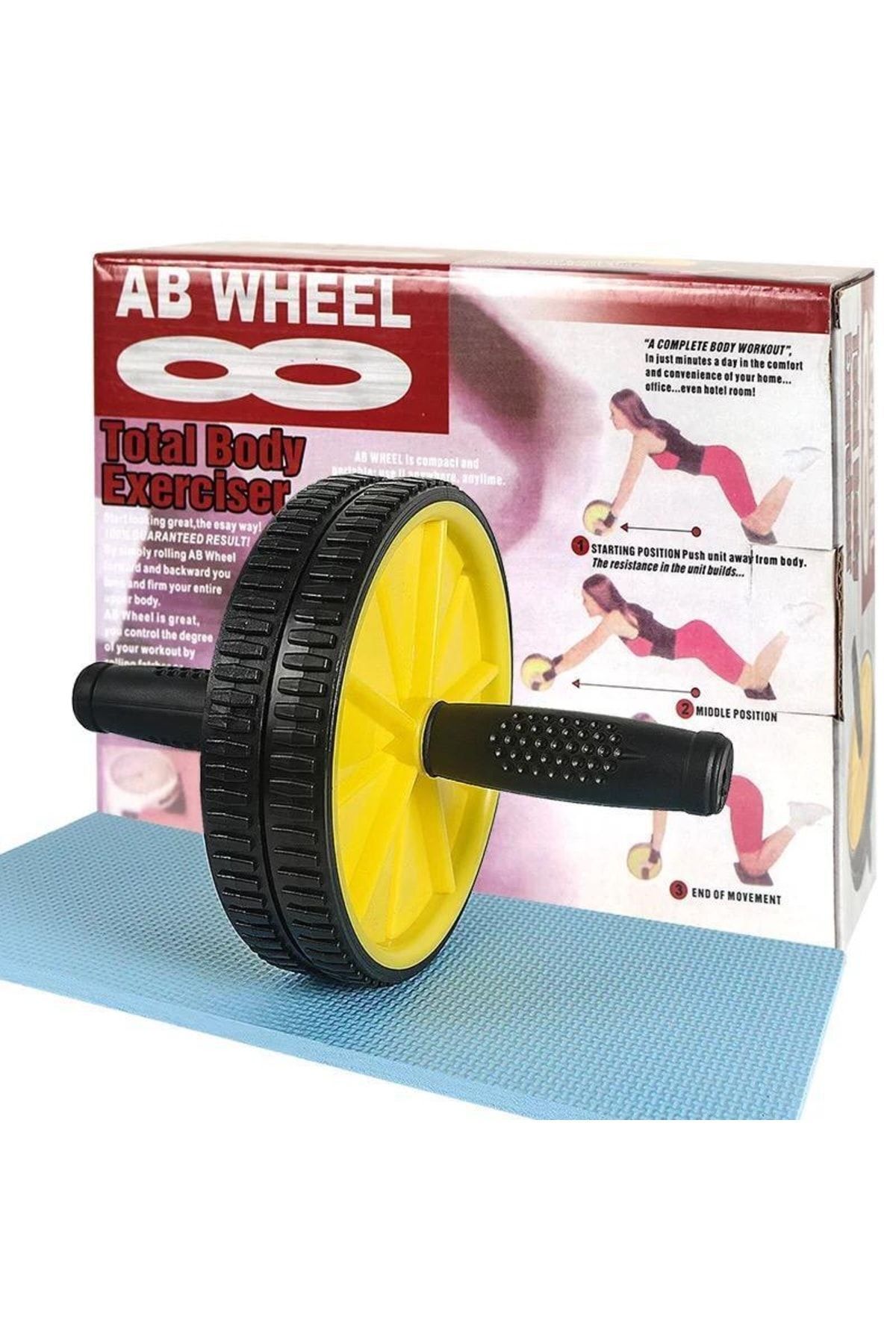 SerenityHaven Fitness Tüm Vücut Çalıştırma Aleti Kol Omuz Göğüs Karın Egzersiz Tekerlek Mat