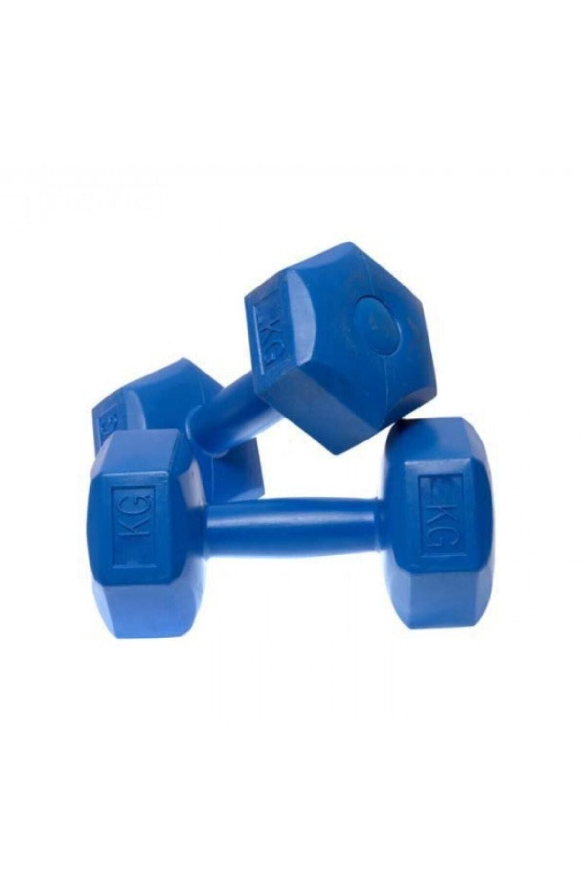 SerenityHaven Dambıl Seti 1 Kg X 2 Adet Fitness Dambıl Ağırlık Seti Plastik Mavi 1 Kg