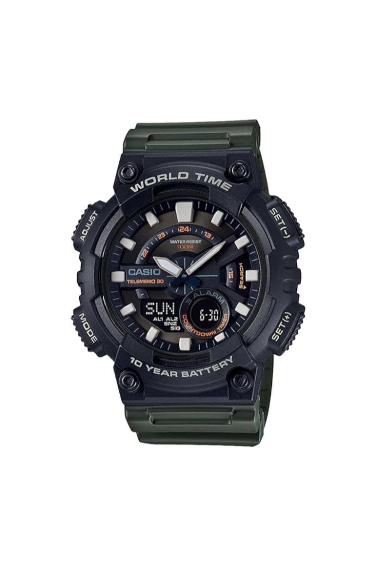 Casio-CASIO Men's Analog Black Dial Watch - AEQ-110W-3A 2