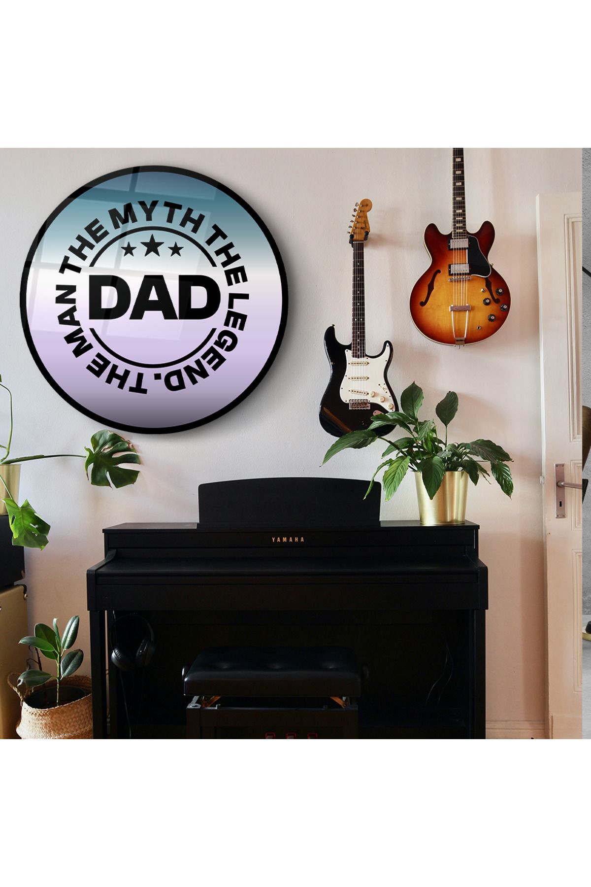 OLEARTISTIC Cam Tablo Dad The Man The Myth The Legend | Ev ve Ofis Dekorasyonu | Babalar Günü Özel