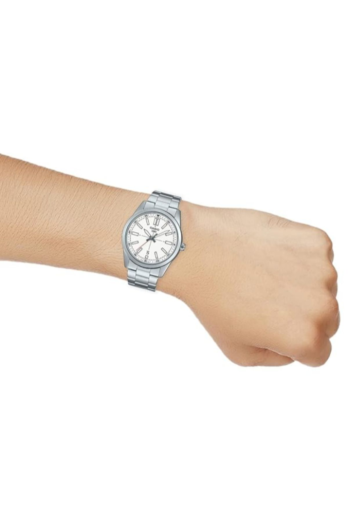Casio-CASIO Men's Analog White Dial Watch - MTP-VD02D-7EUDF 6