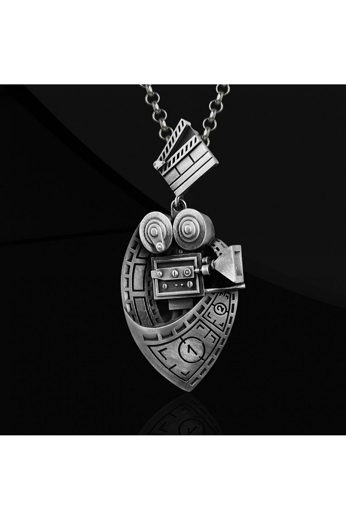 Abel Custom Ring Projektör Kamera Gümüş Kolye