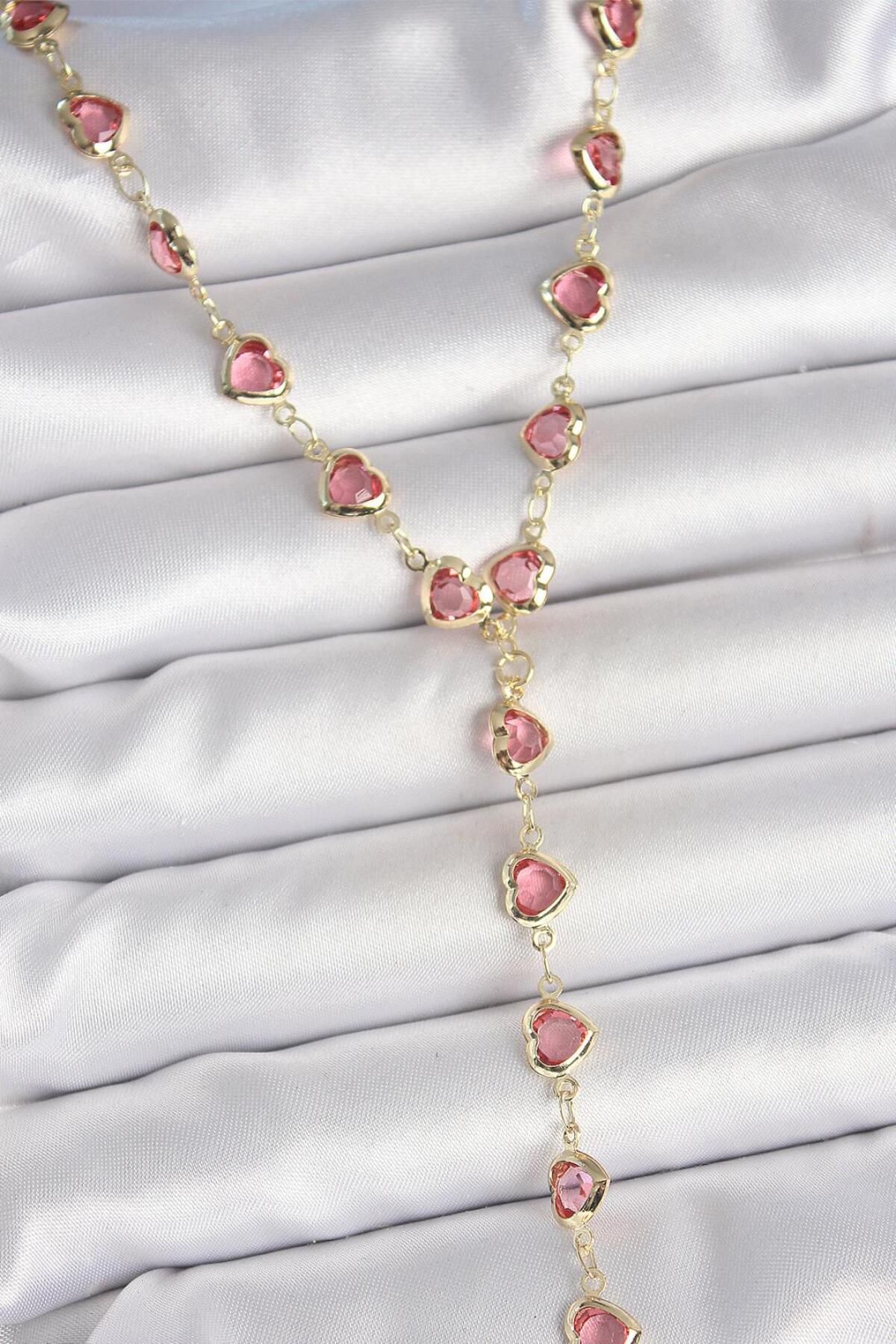 Lumina Jewelry 💖 Lumina Jewelry - Aşkın Işıltısı Kalpli Uzun Y Kolye (VIP Pirinç)