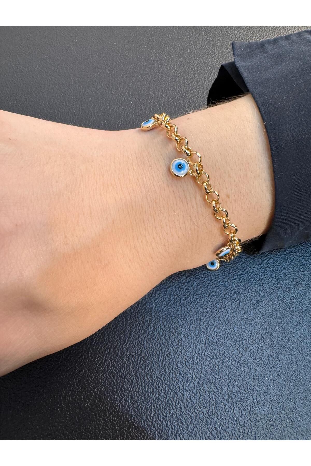 Tue Jewellery Göz Detaylı Zincir Bileklik