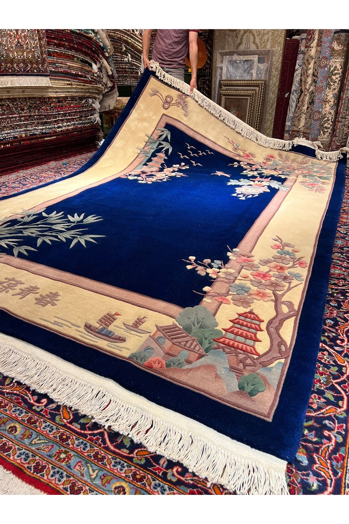RD RAMAZAN DAĞ EL HALI SANATI El Dokuma Kabartmalı Çin Halısıdır Birinci Sınıf Kalite Ebat 312x217