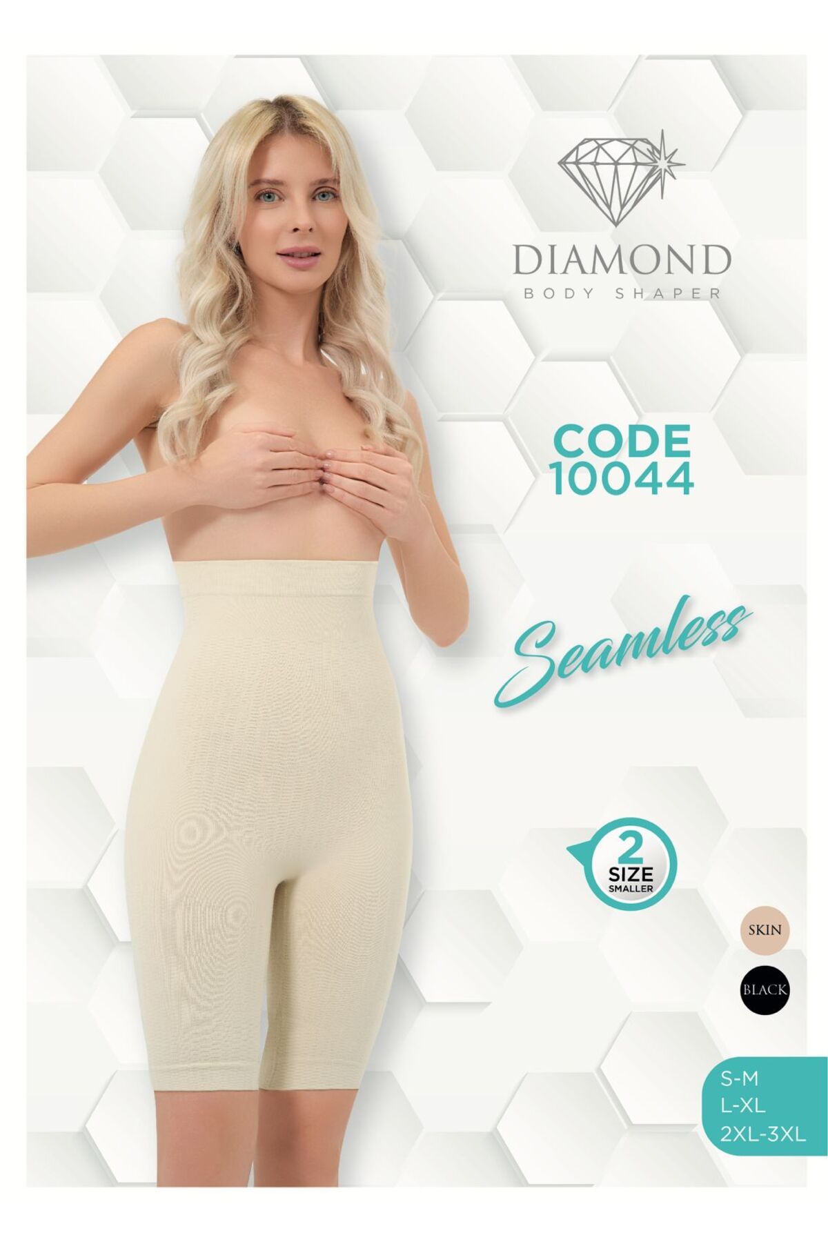 DIAMOND 10044 Yüksek Bel Seamless Toparlayıcı Şort Korse – 2 Beden İncelten