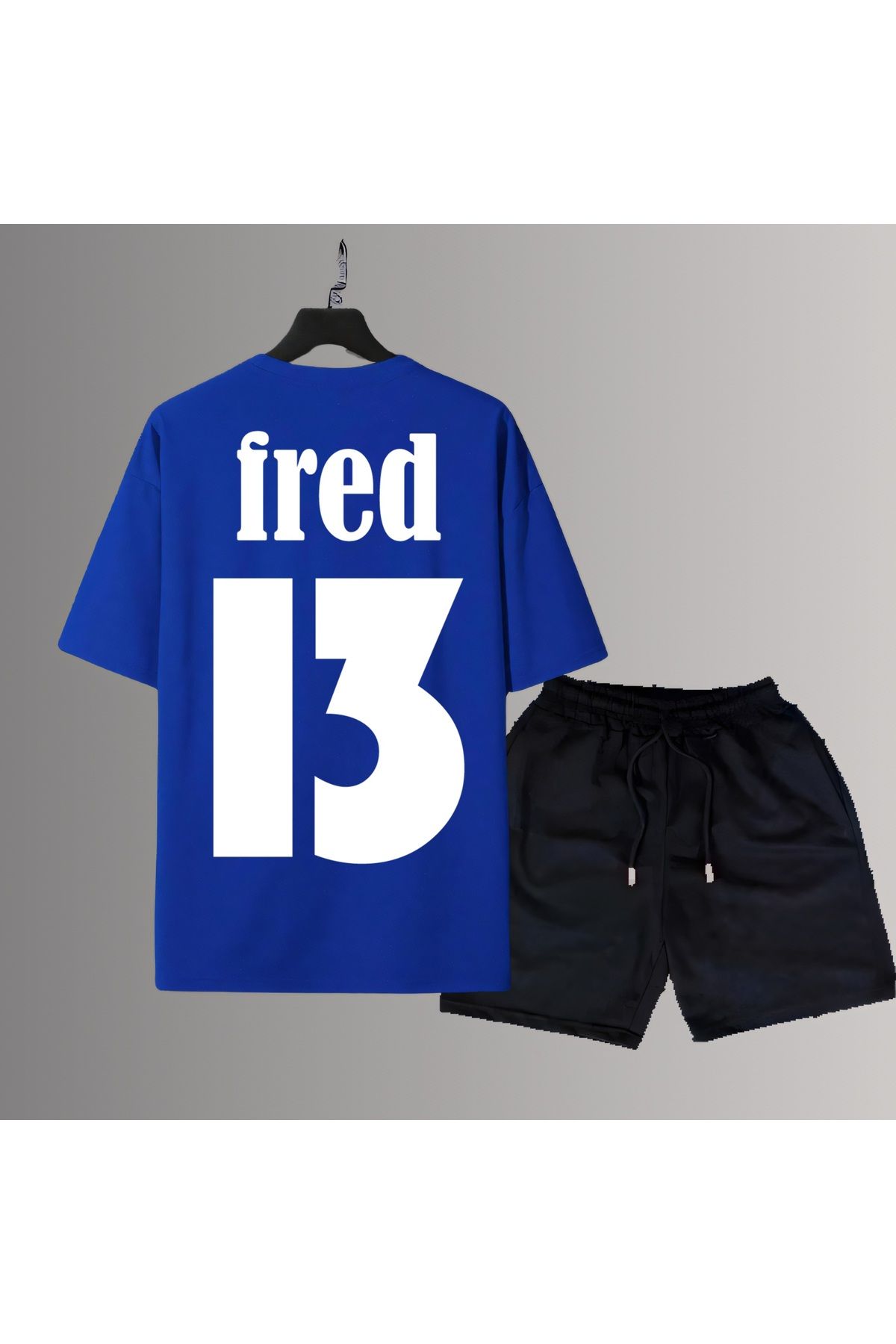 Biy Store Fred sırt forma baskılı unisex kadın erkek kısa kollu tişört t-shirt şort takımı