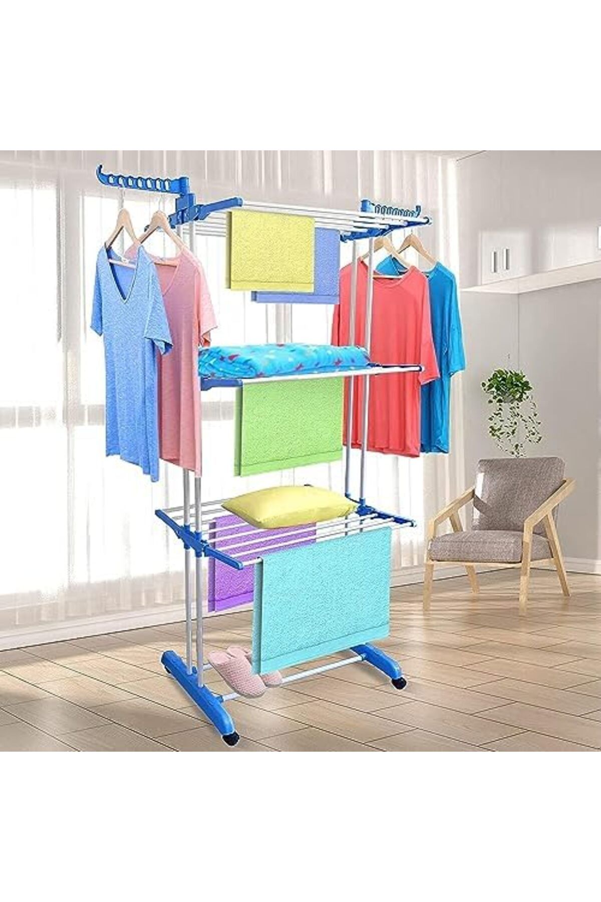 Generic-3 Layers Clothes Drying Rack Folding Clothes Rail Of Clothes Hanger 8