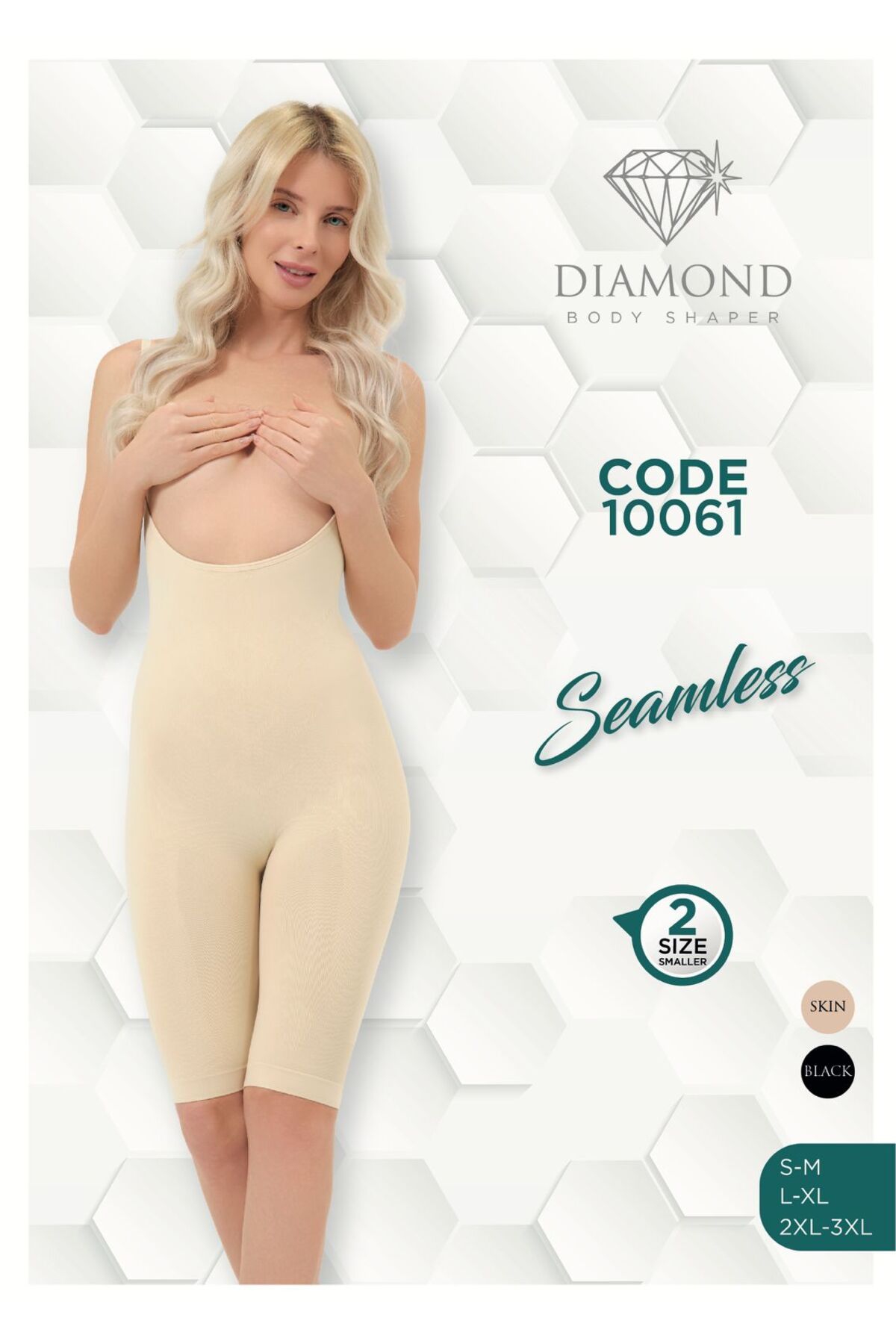 DIAMOND 10061 Seamless Vücut Toparlayıcı Tulum Korse – 2 Beden İncelten
