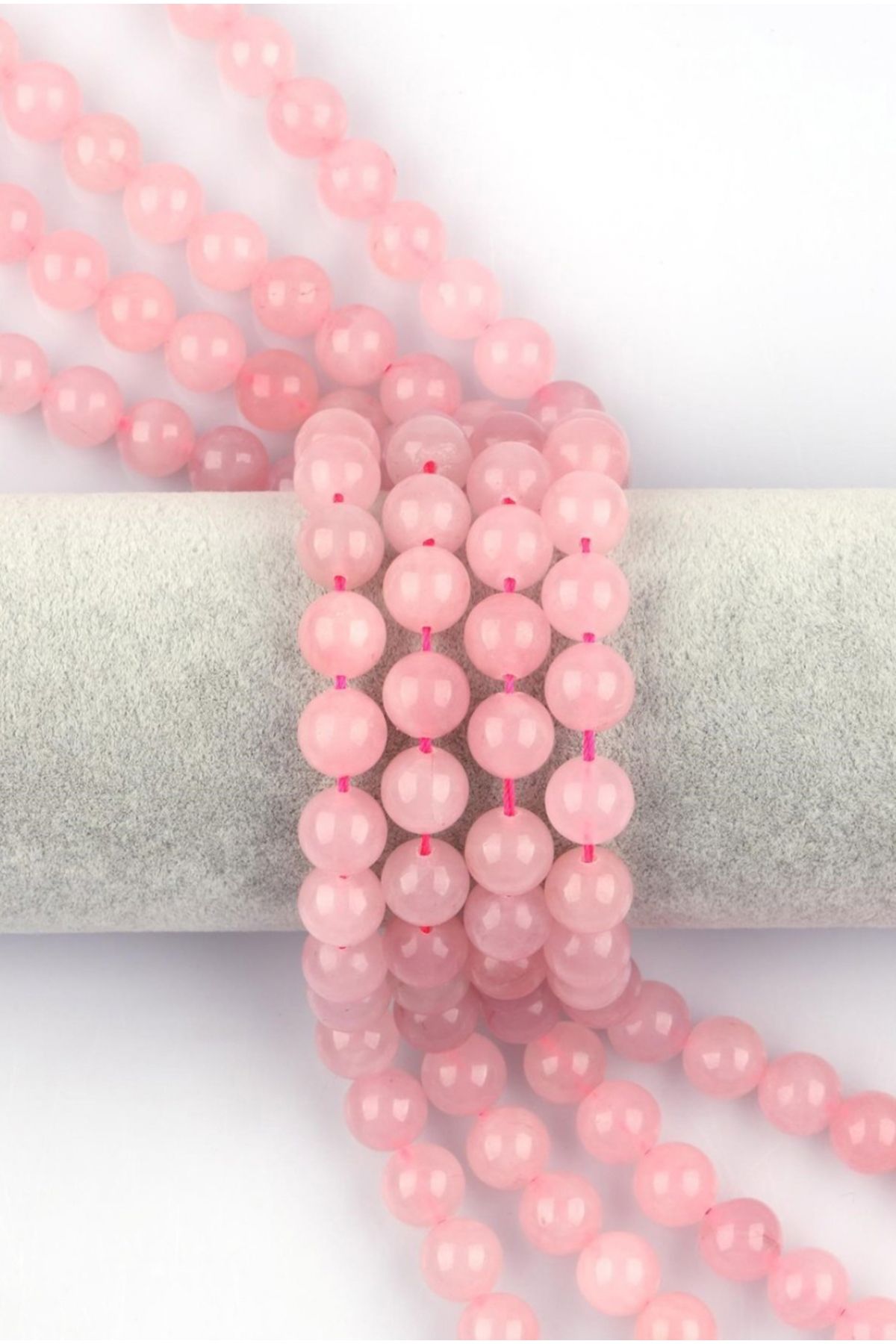 Taş-Mir 5 Adet Pembe Kuvars Tane 8 mm