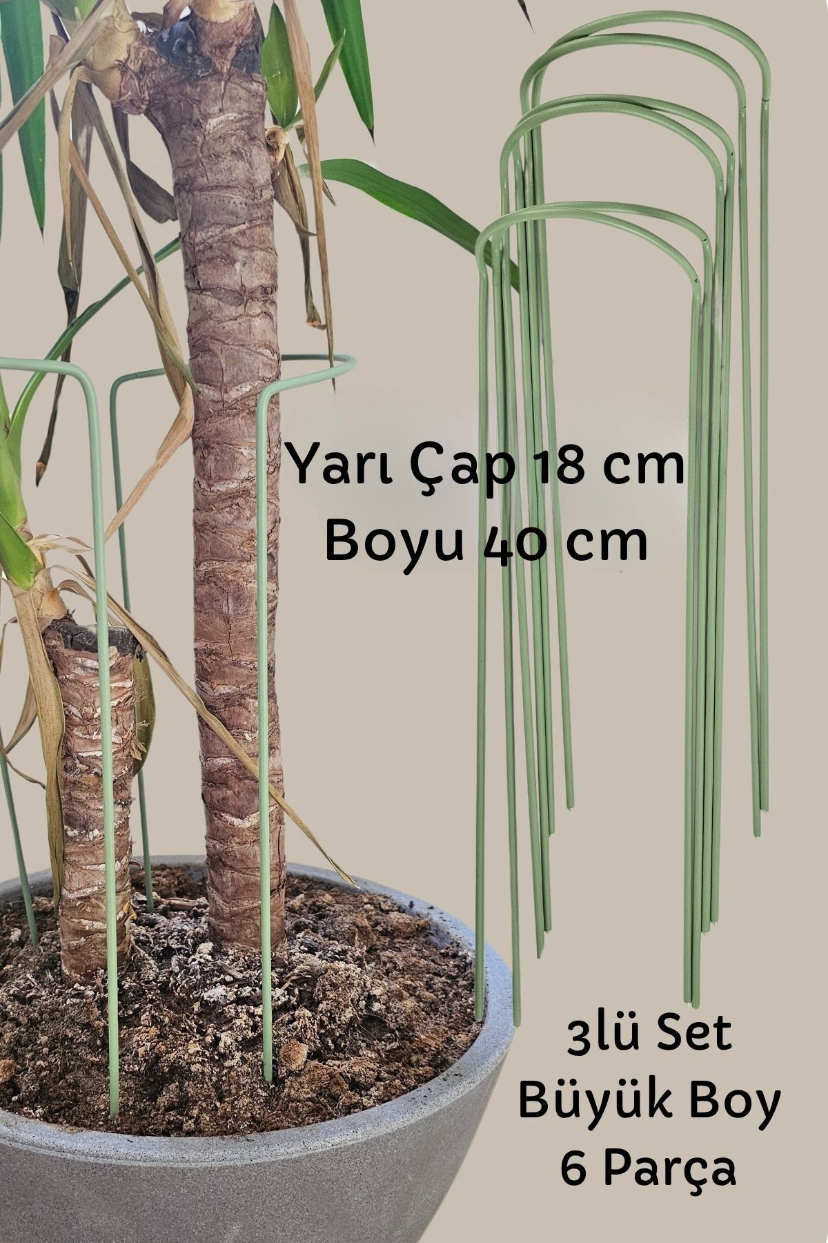Forada Home & Style Bitki Destek Kazığı 3lü Set Büyük Boy (6 Adet)