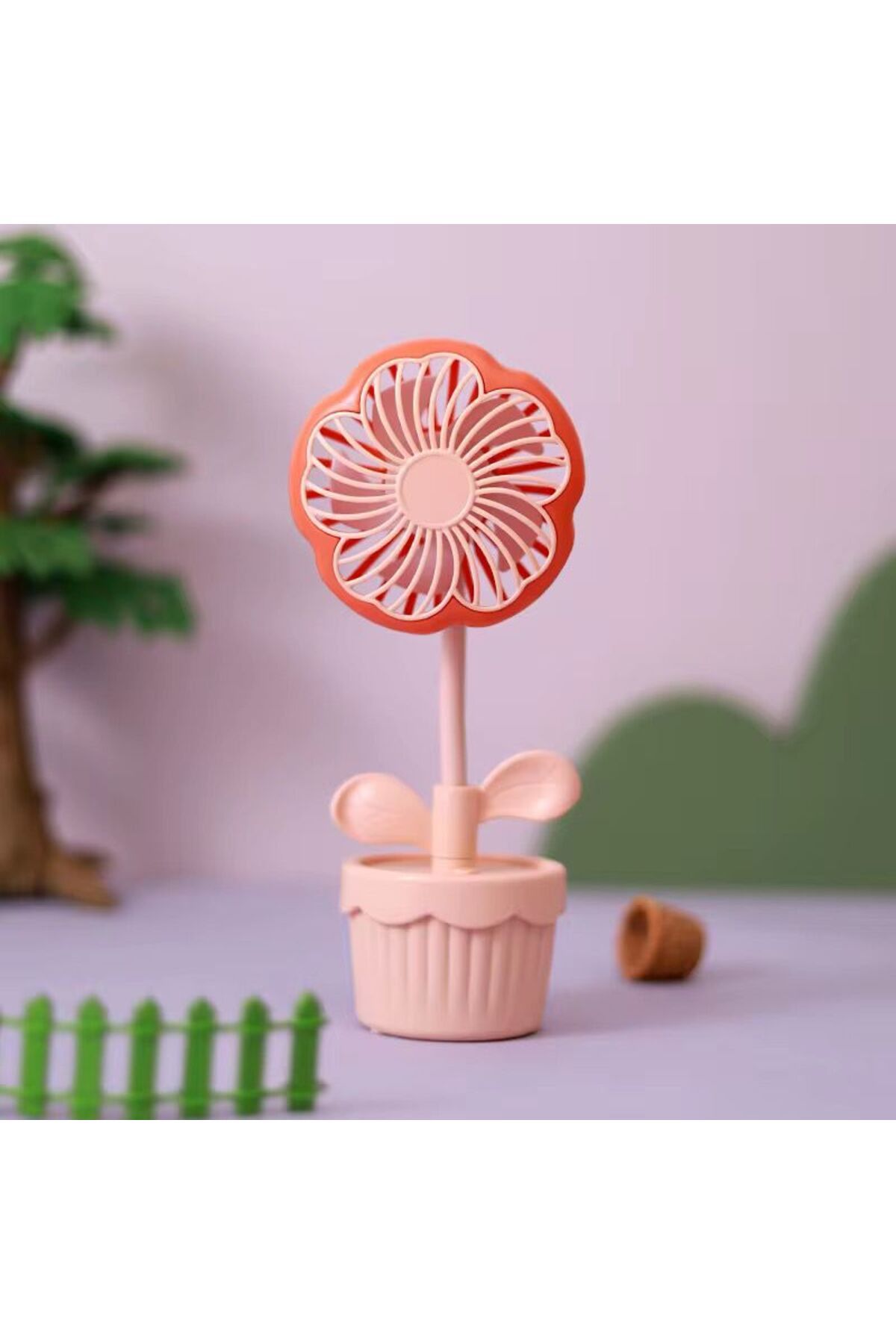 China Bazaar Papatya Fan - Masaüstü, 2 Kademeli, Pink, El Fanı, Hediyelik