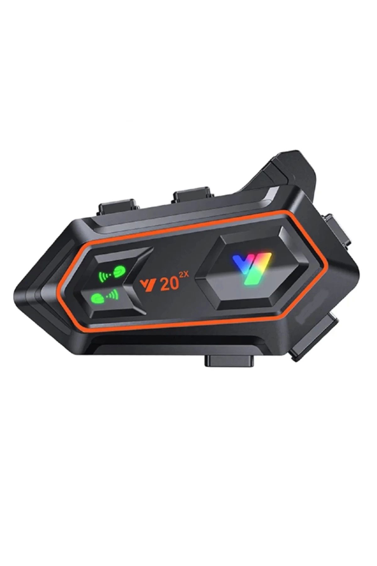 YNT İthalat Y20 2x 1000m Telsiz Mesafeli 2 Kişi Bağlantılı Bluetooth Kask Kulaklık Fenerli İntercom