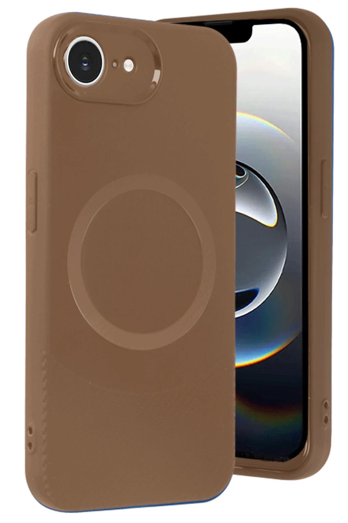 NewFace iPhone 16E Kılıf Maya Karbon Kapak - Kahverengi MRAYD