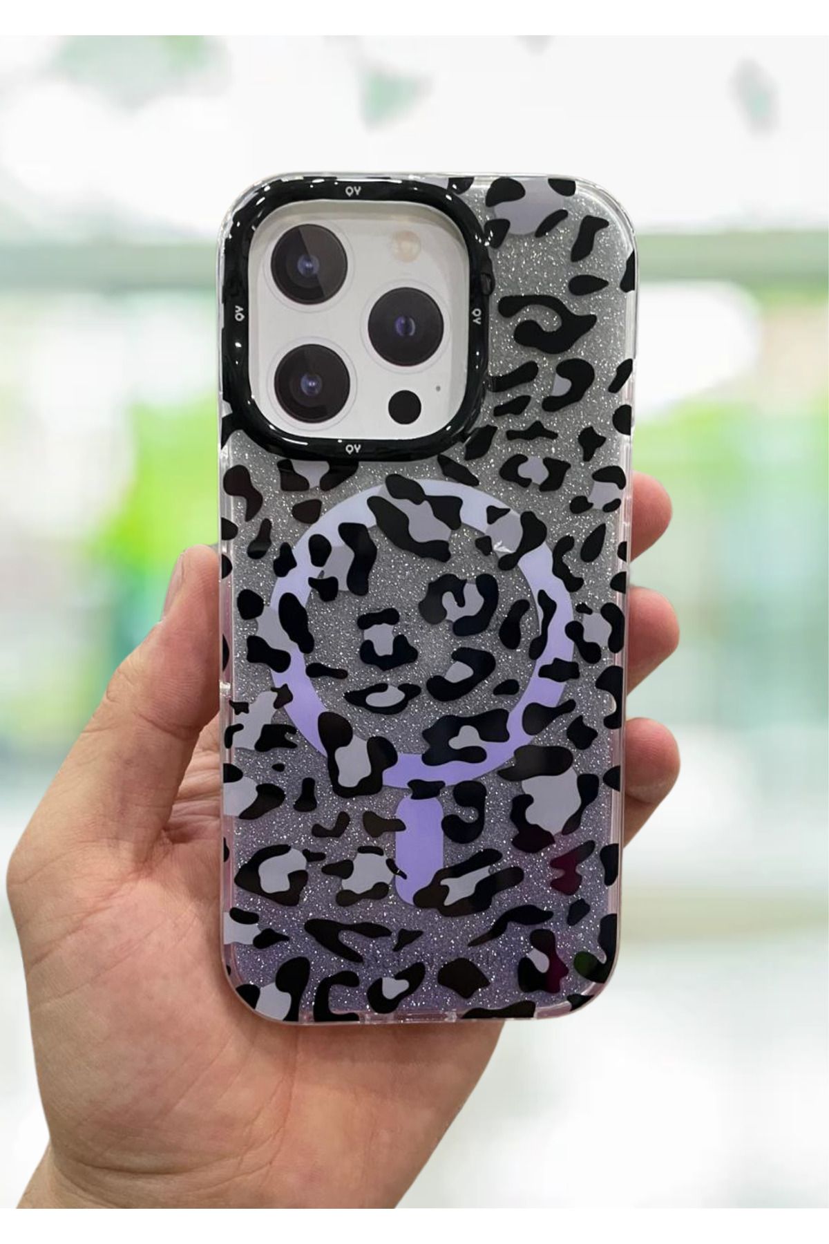 NEXE İPHONE 16 PRO KILIF LEOPAR DESEN RENKLİ MAGSAFE ŞARJ DESTEKLİ LÜX PREMİUM KAPAK