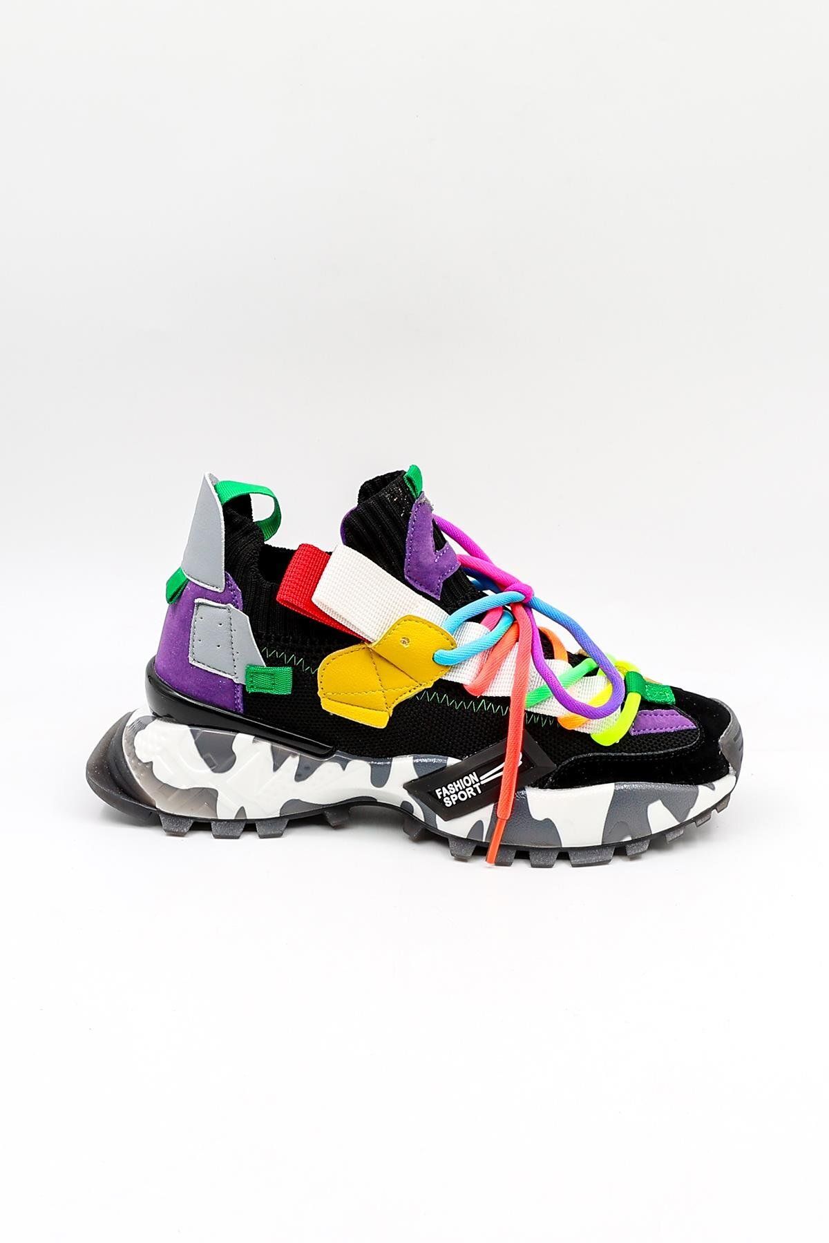 Guja İthal Bağcıklı Sneakers Unisex Spor Ayakkabı GJ303 Kömür