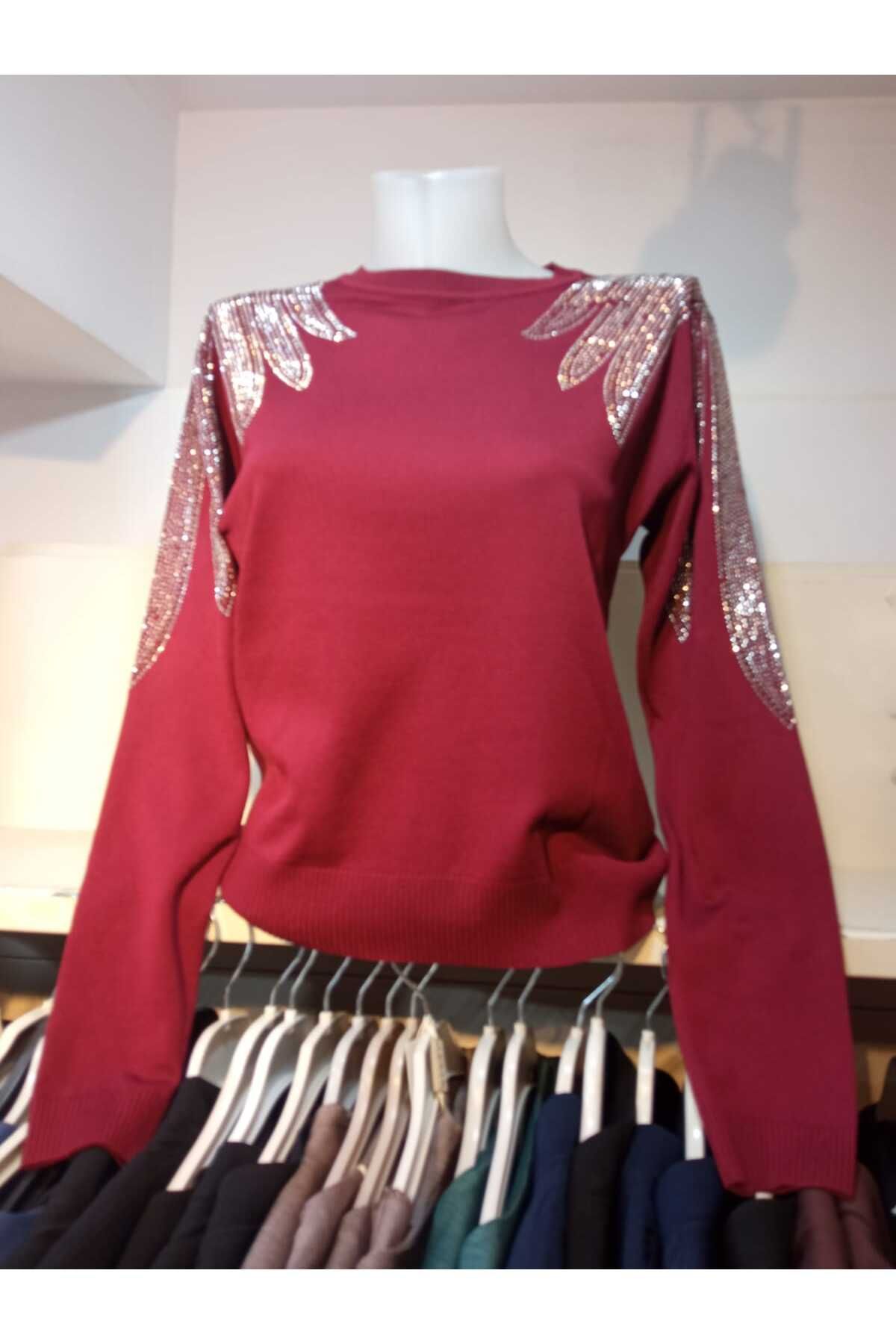 MODA Omuz Taşlı Triko Bluz
